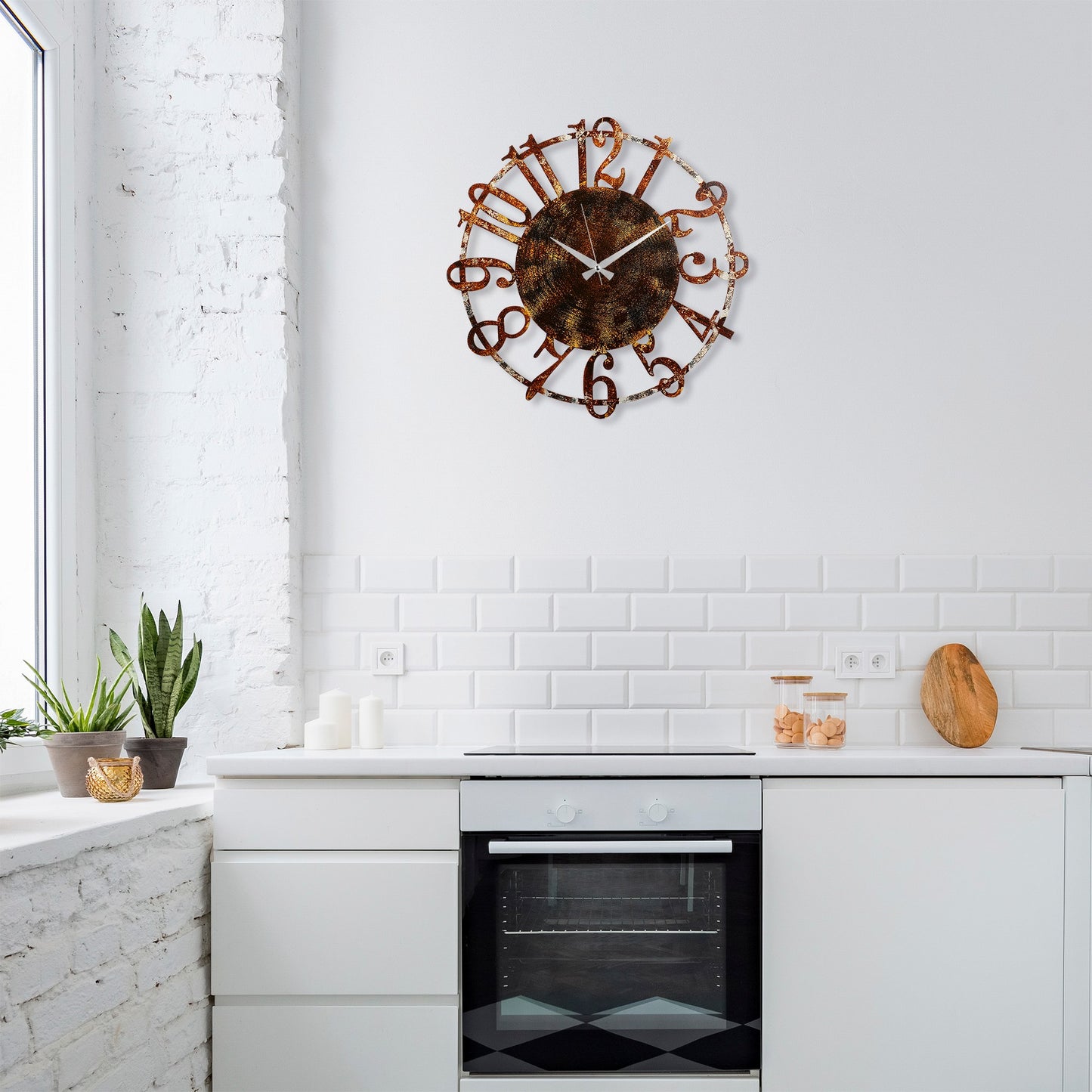 Ukrasni metalni zidni sat, Metal Wall Clock 15 - 2