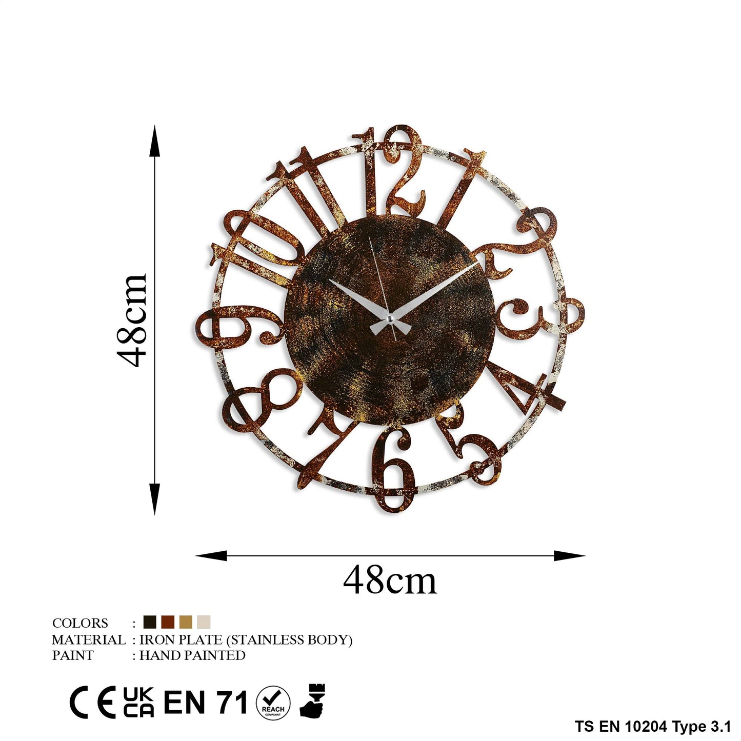 Ukrasni metalni zidni sat, Metal Wall Clock 15 - 2