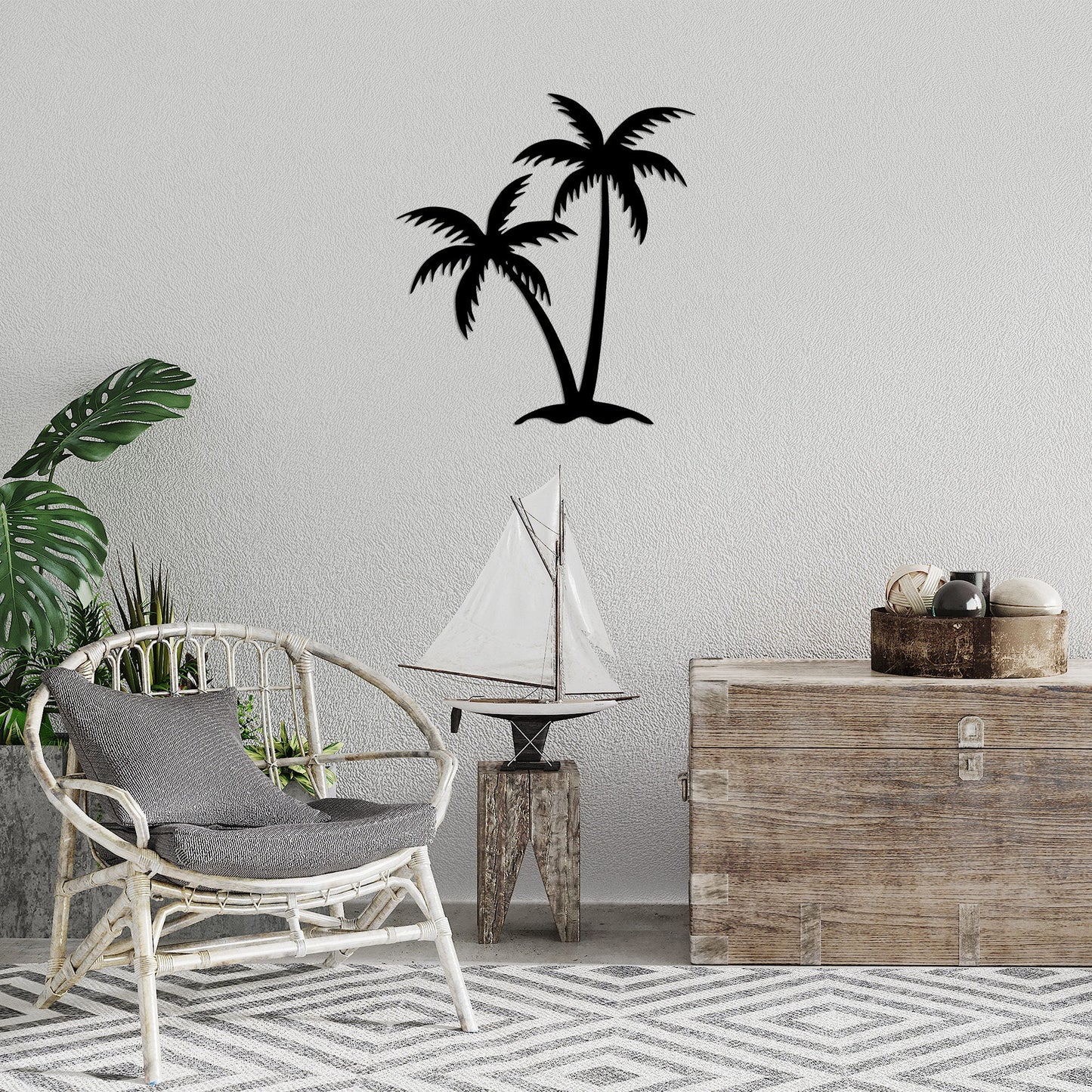 Metalna zidna dekoracija, Palm 2 - 436