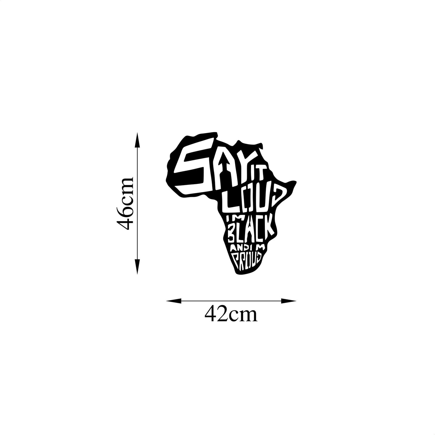 Metalna zidna dekoracija, Say It Loud İ'M Black And Ground - 449