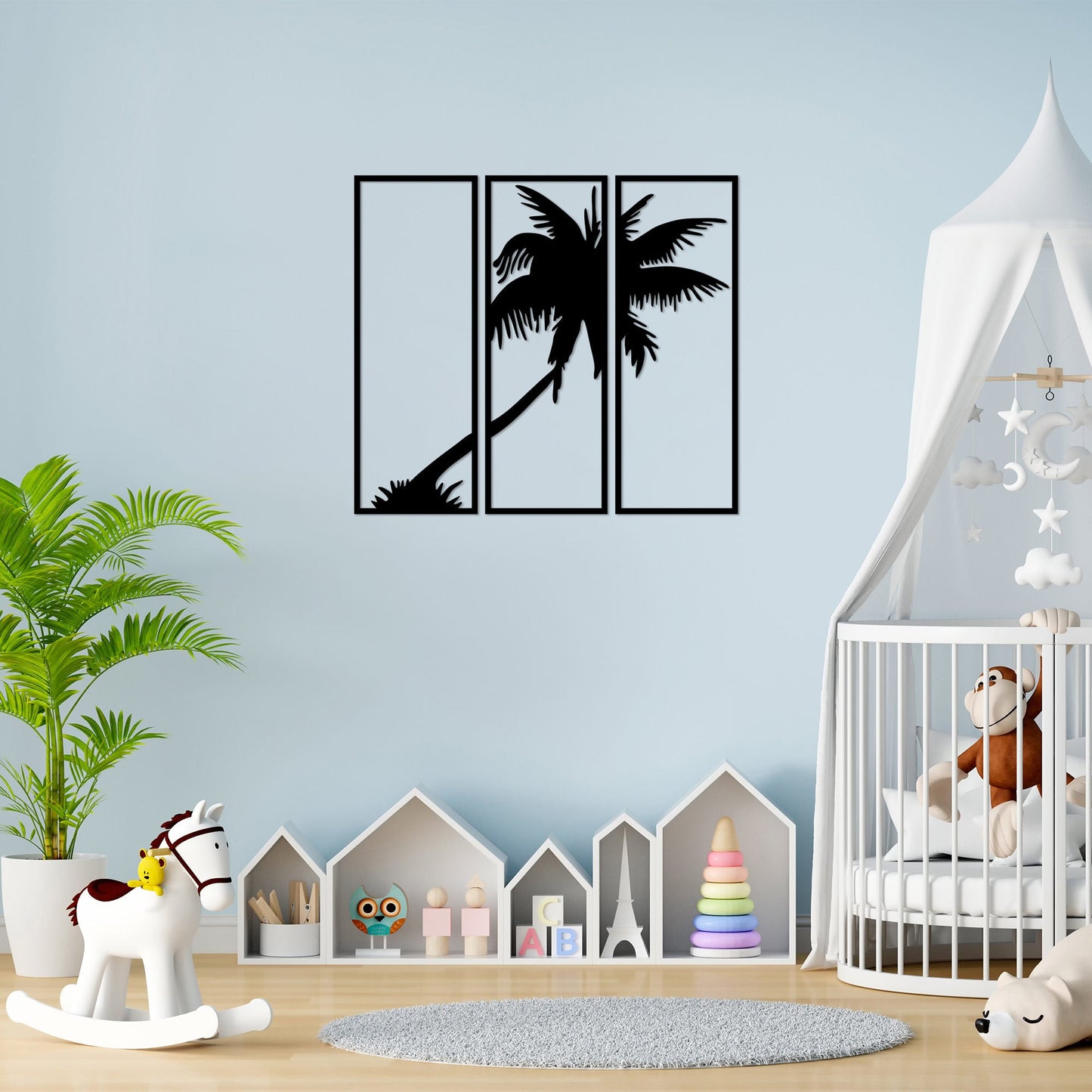 Metalna zidna dekoracija, Palm 3 - 453