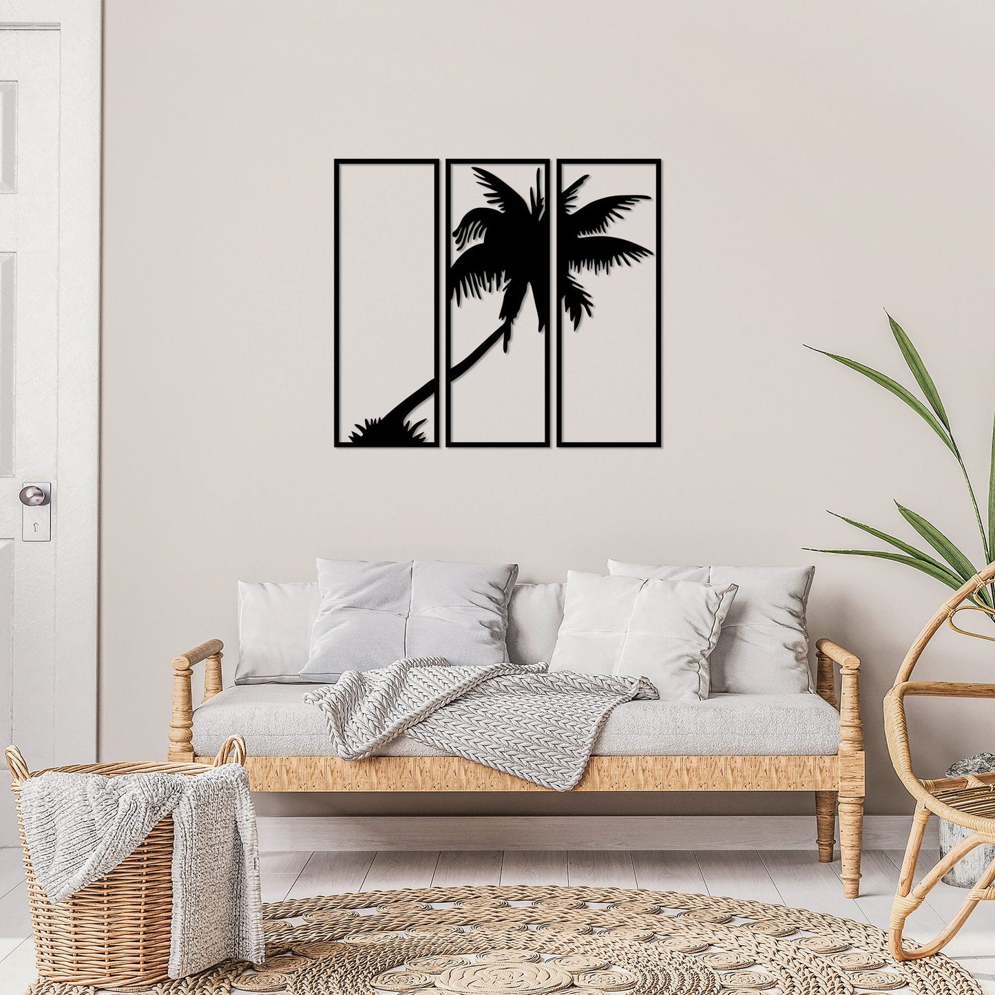 Metalna zidna dekoracija, Palm 3 - 453
