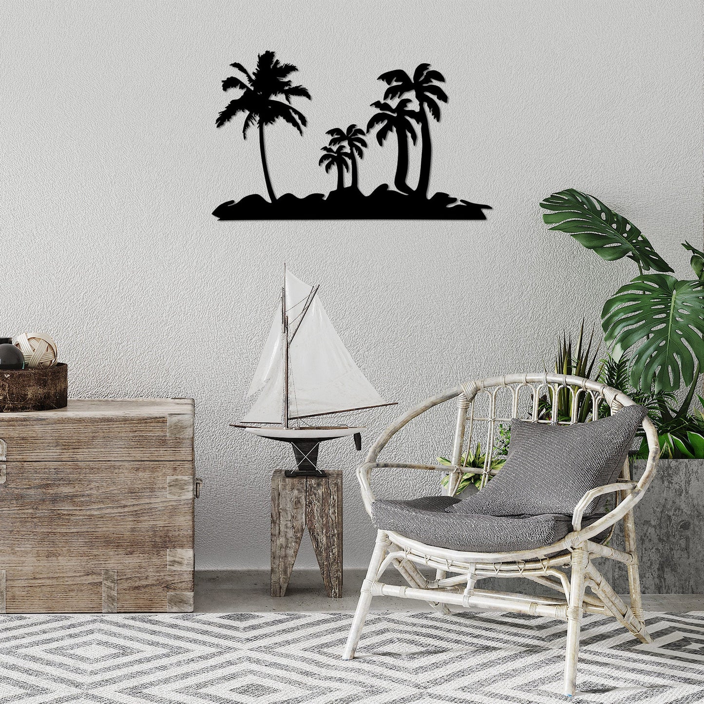 Metalna zidna dekoracija, Palm Trees - 460