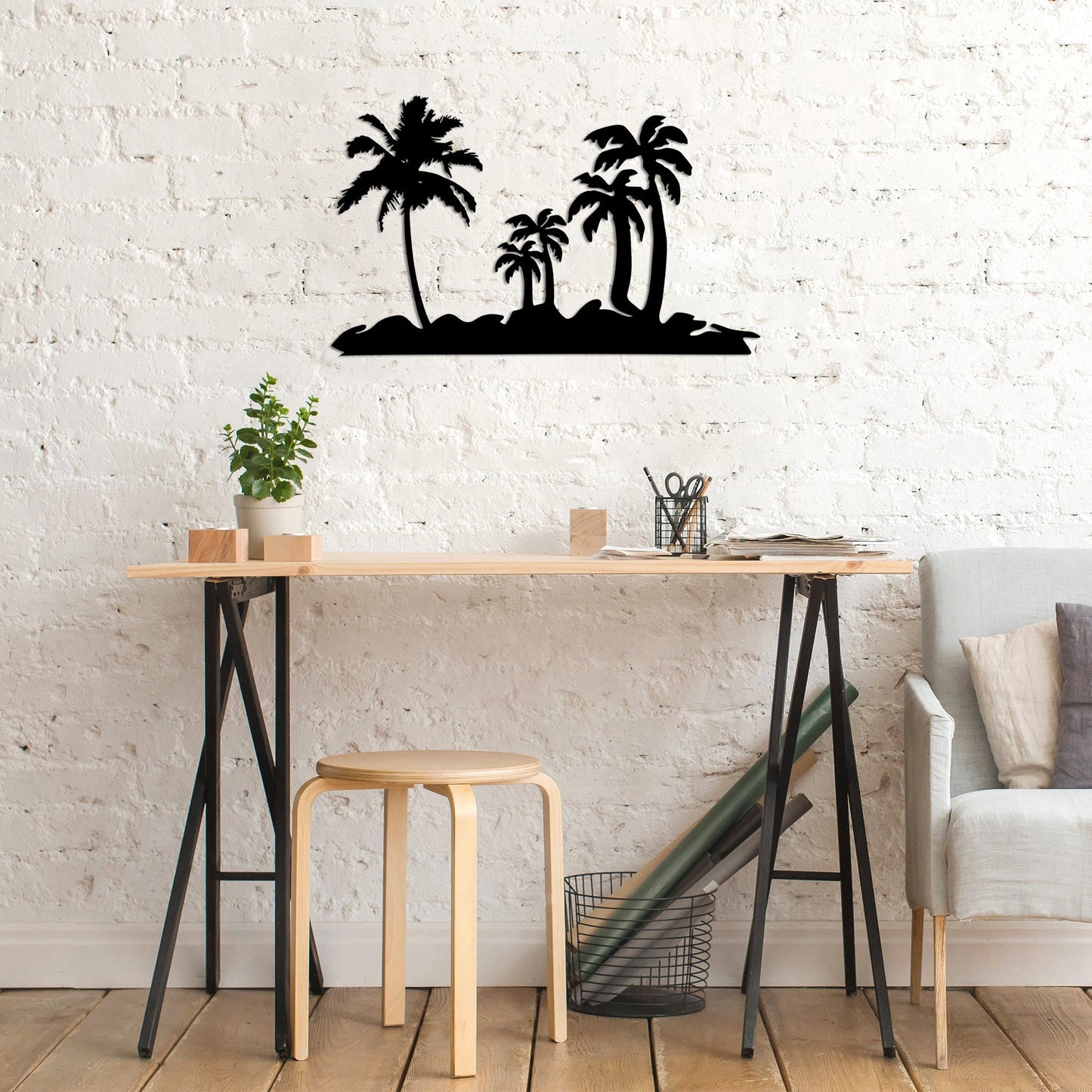 Metalna zidna dekoracija, Palm Trees - 460