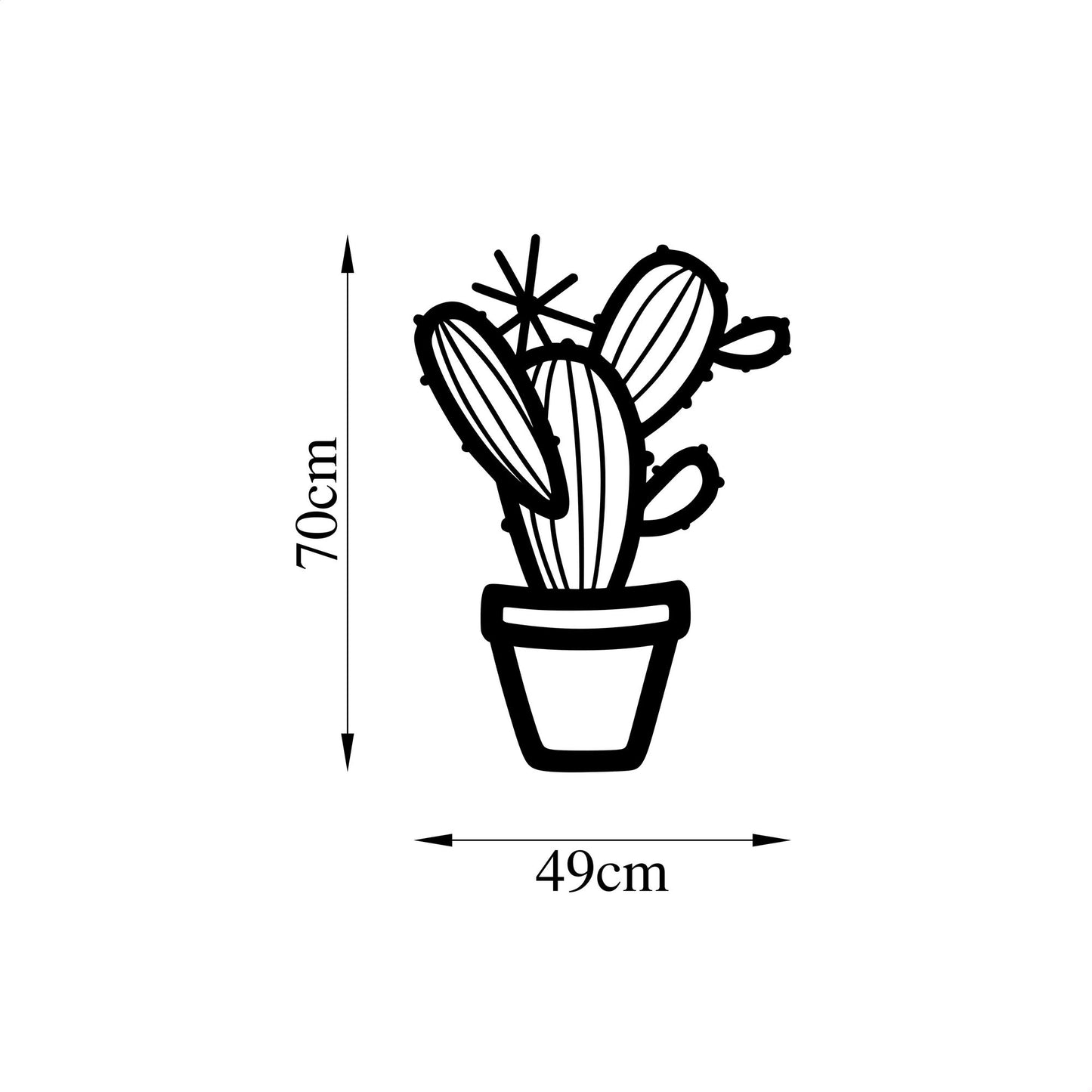 Metalna zidna dekoracija, Cactus - 464