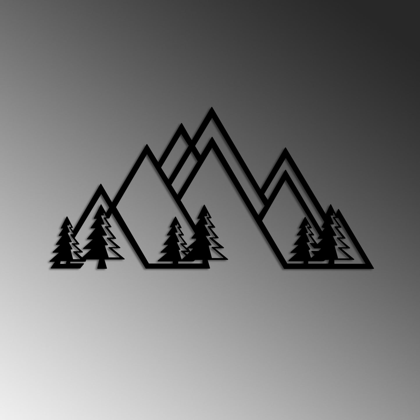 Metalna zidna dekoracija, Mountain - v1