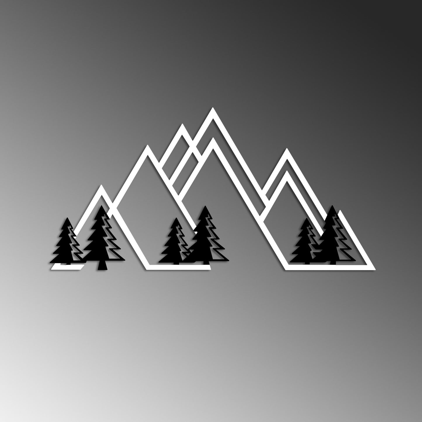 Metalna zidna dekoracija, Mountain - v2