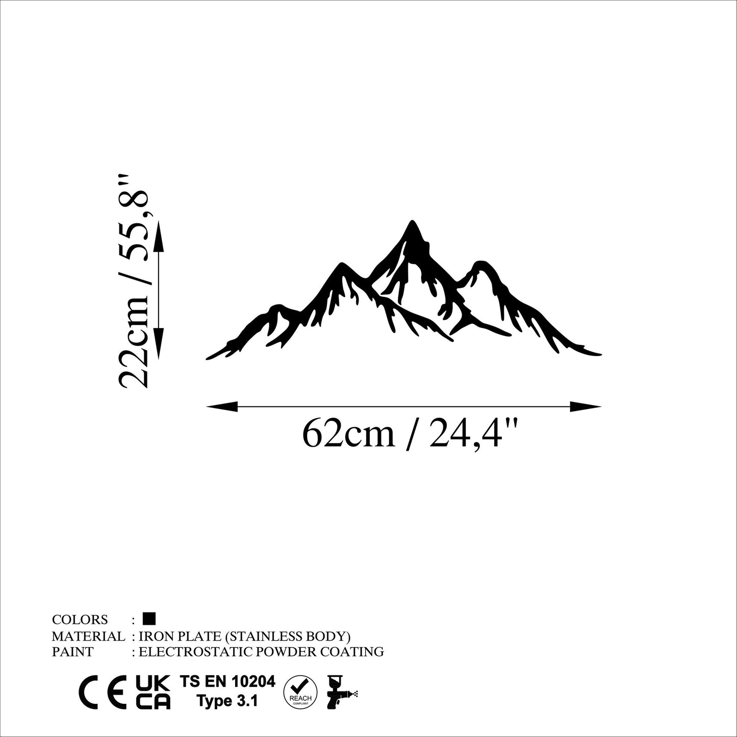 Metalna zidna dekoracija, Full Mount And Mountain - 3
