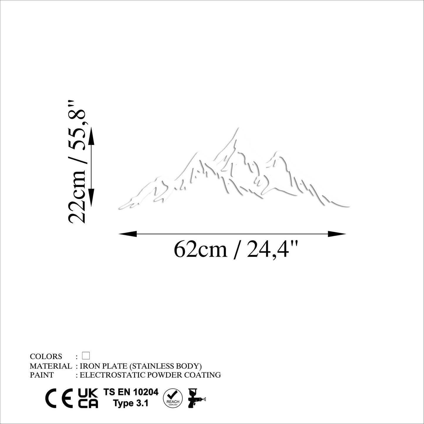 Metalna zidna dekoracija, Full Mount And Mountain - 4