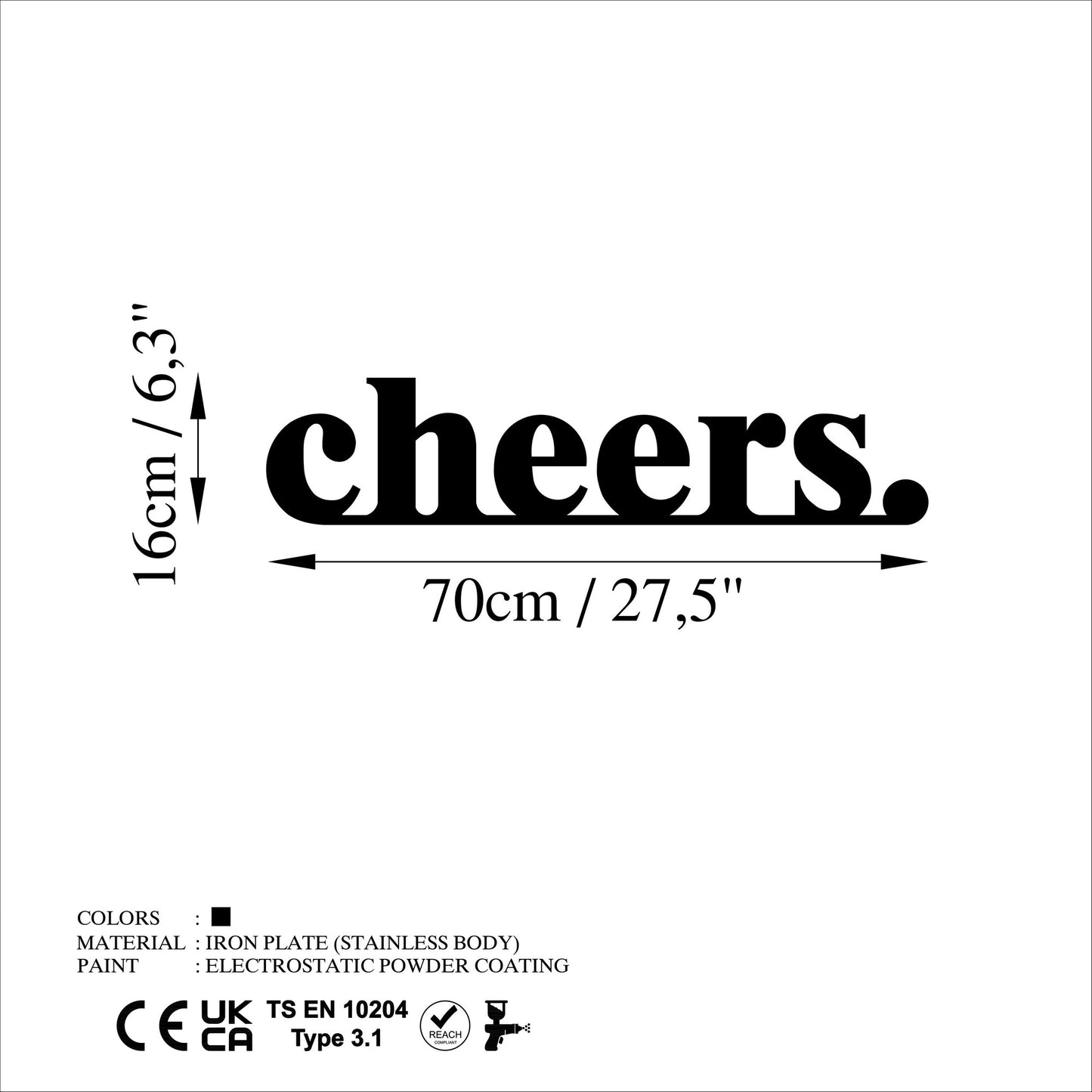 Metalna zidna dekoracija, Cheers