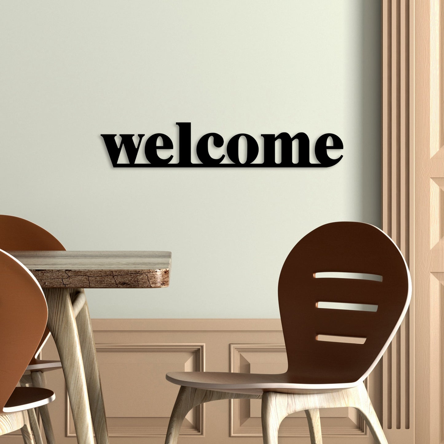 Metalna zidna dekoracija, Welcome