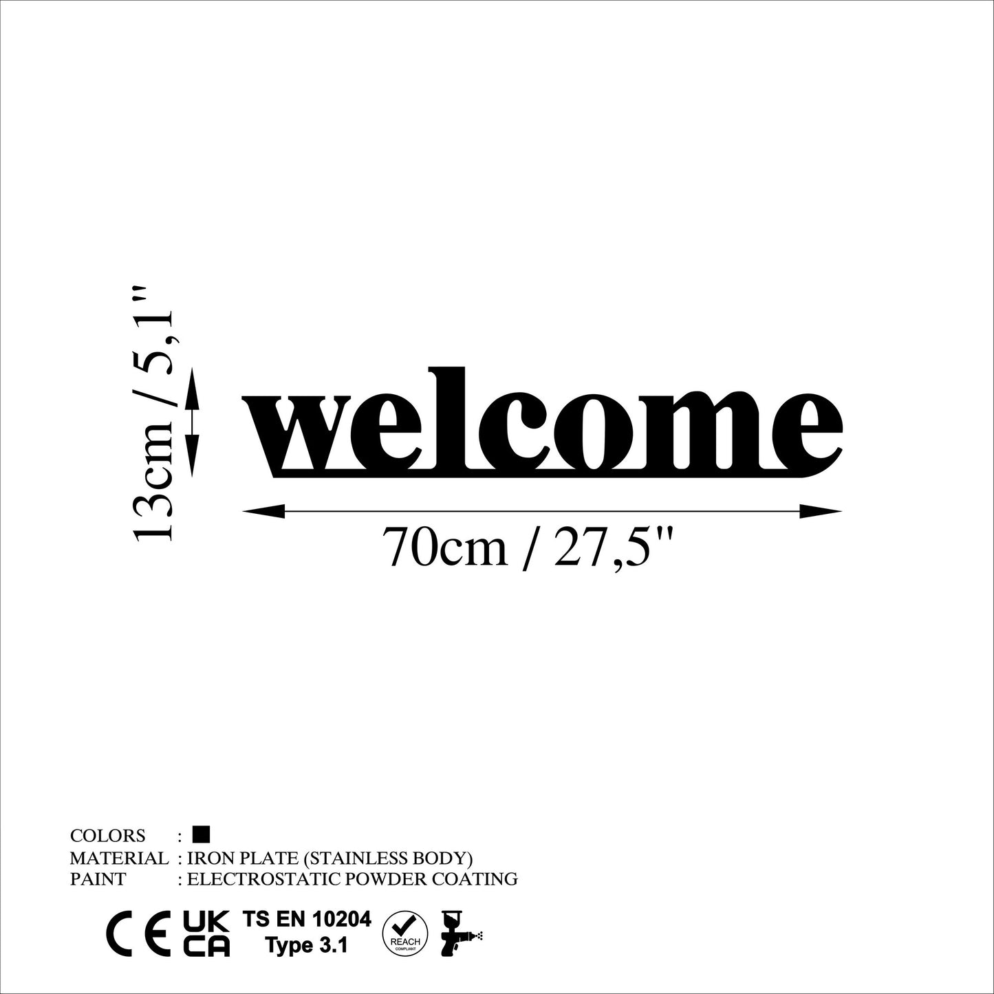 Metalna zidna dekoracija, Welcome