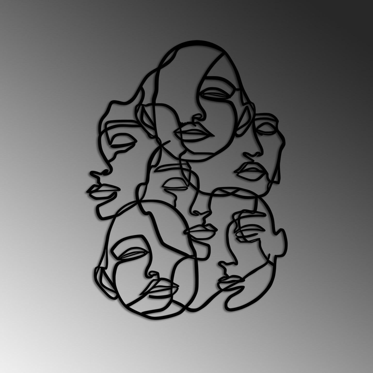 Metalna zidna dekoracija, Faces v2