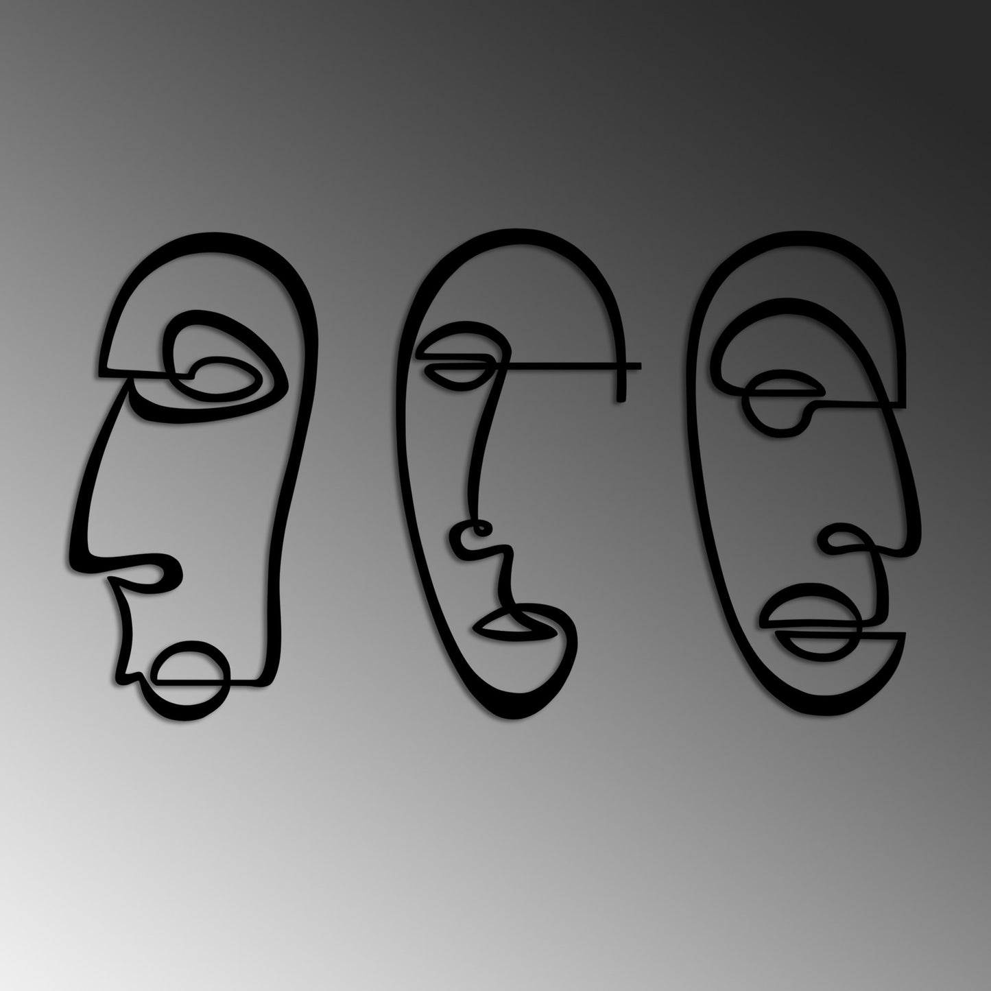 Metalna zidna dekoracija, Left Front Right