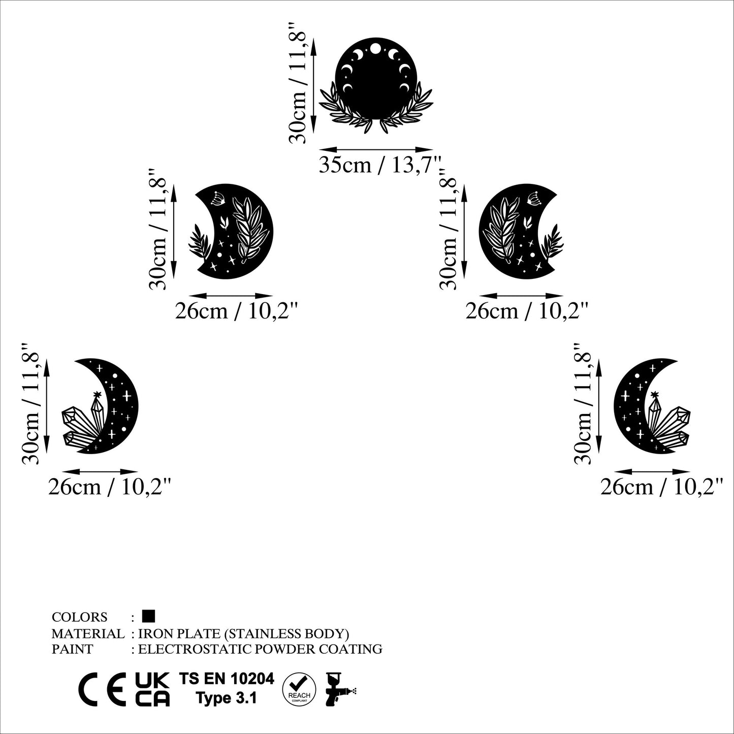 Metalna zidna dekoracija, The Phases Of The Moon