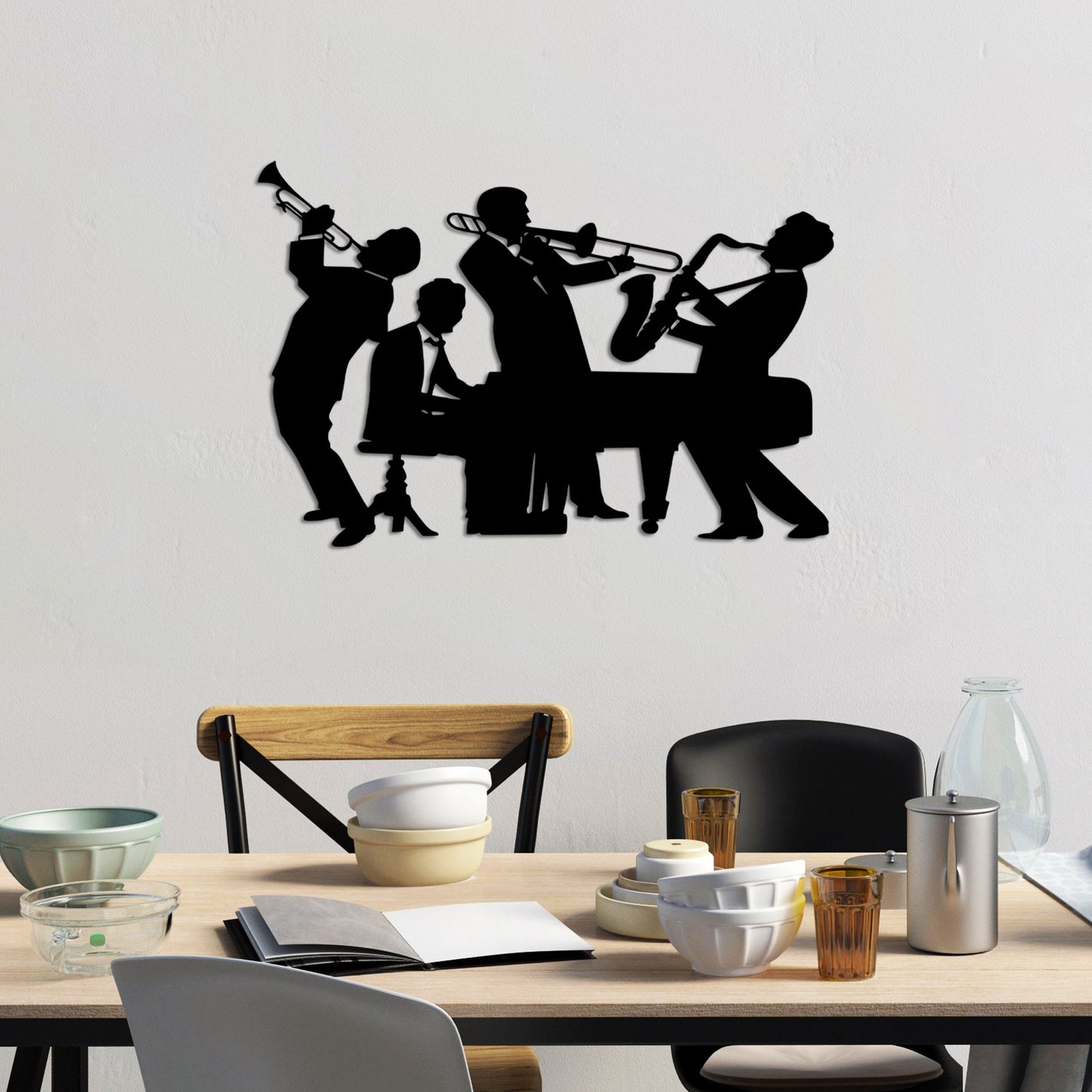 Metalna zidna dekoracija, Musicians - L