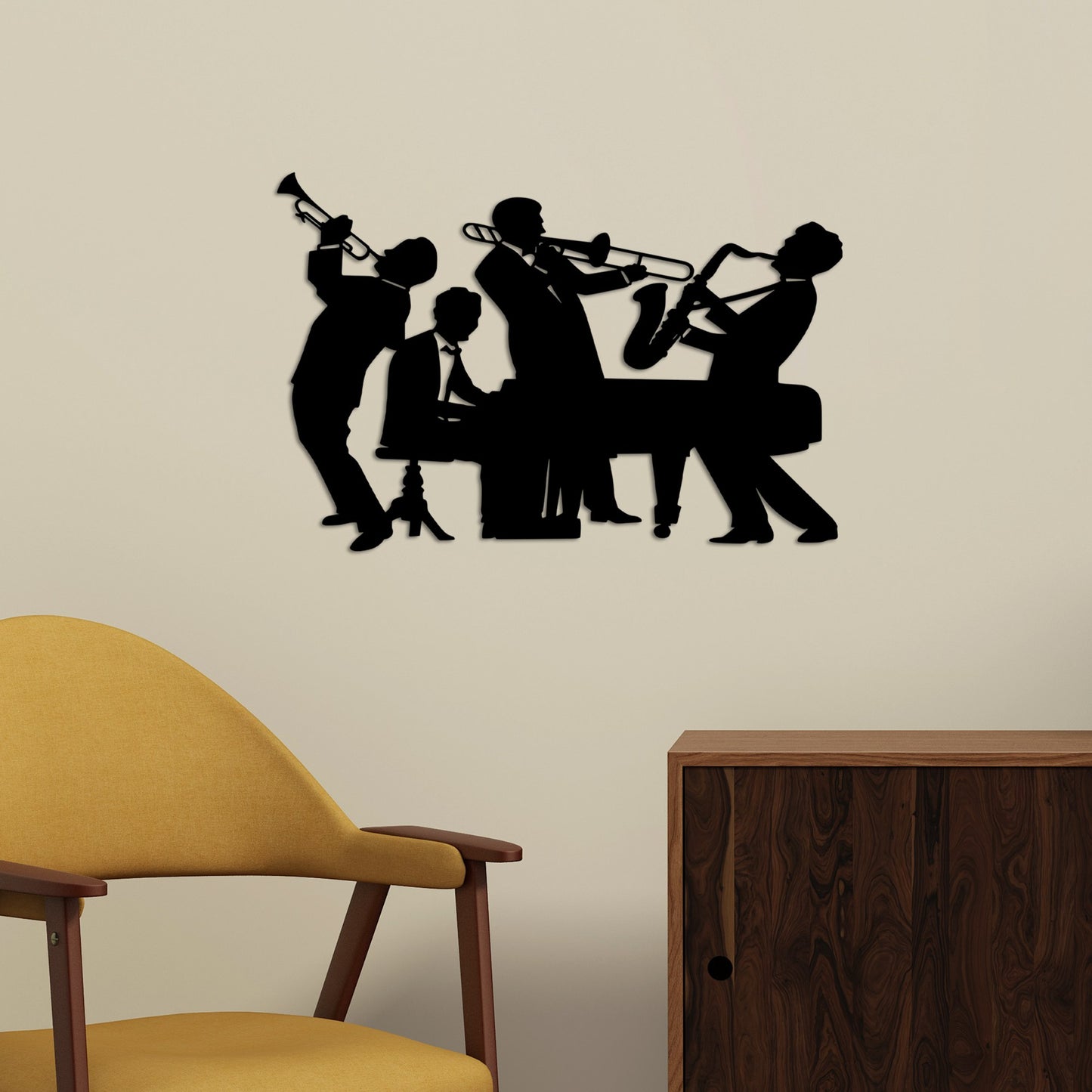 Metalna zidna dekoracija, Musicians - M
