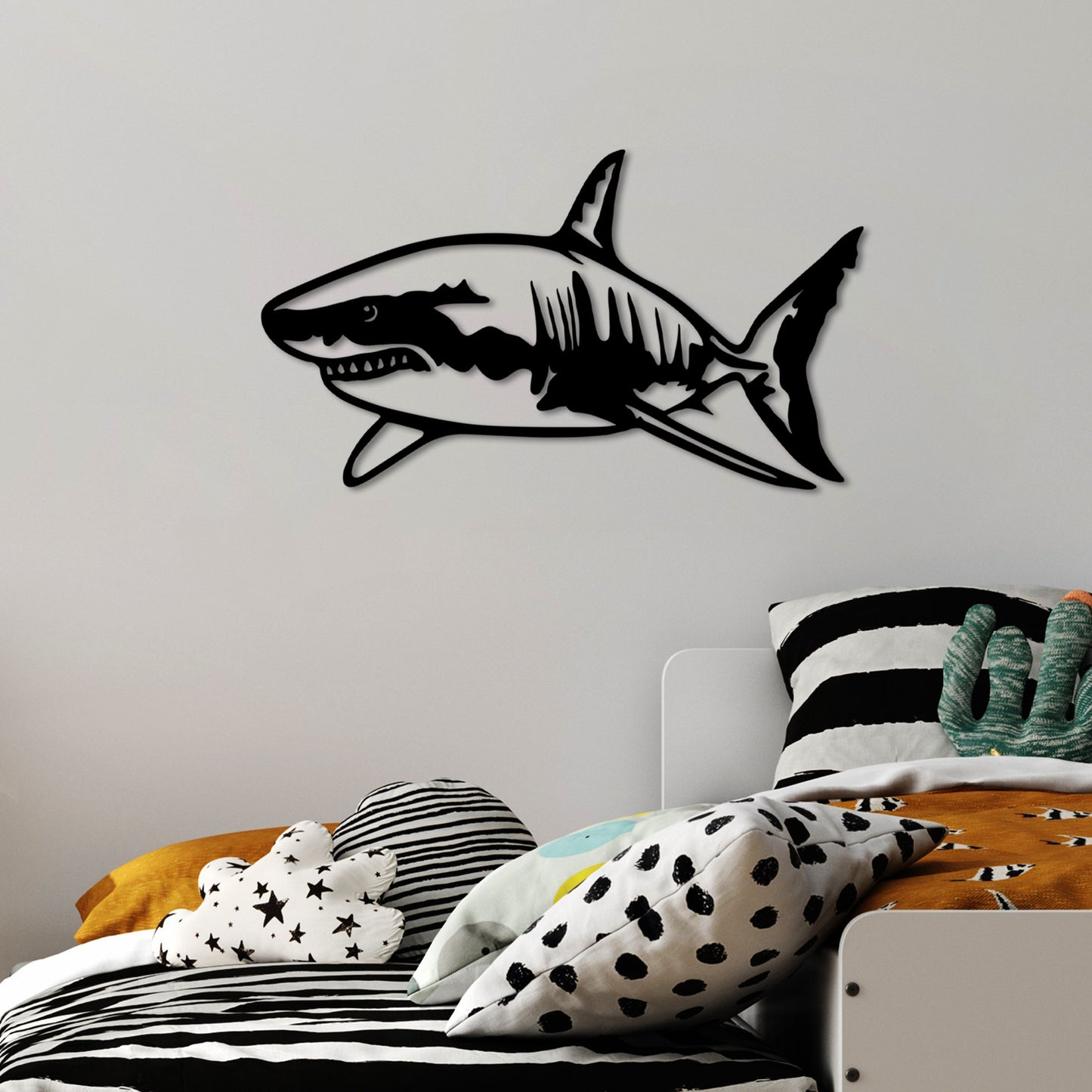 Metalna zidna dekoracija, Shark - L