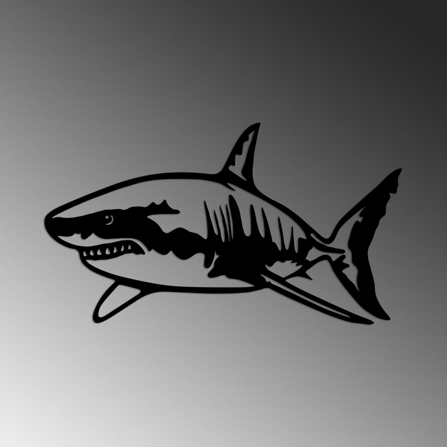 Metalna zidna dekoracija, Shark - L