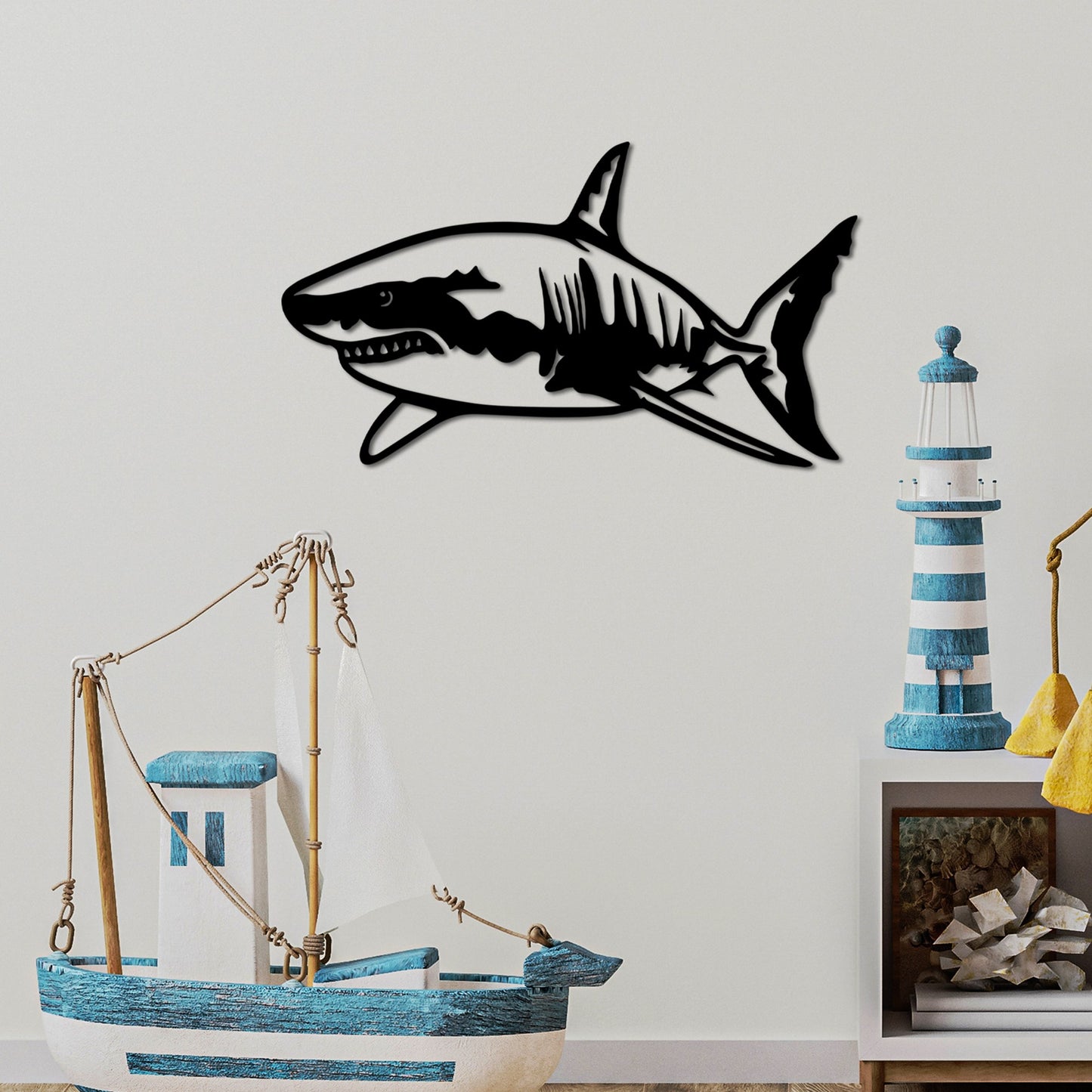 Metalna zidna dekoracija, Shark - M