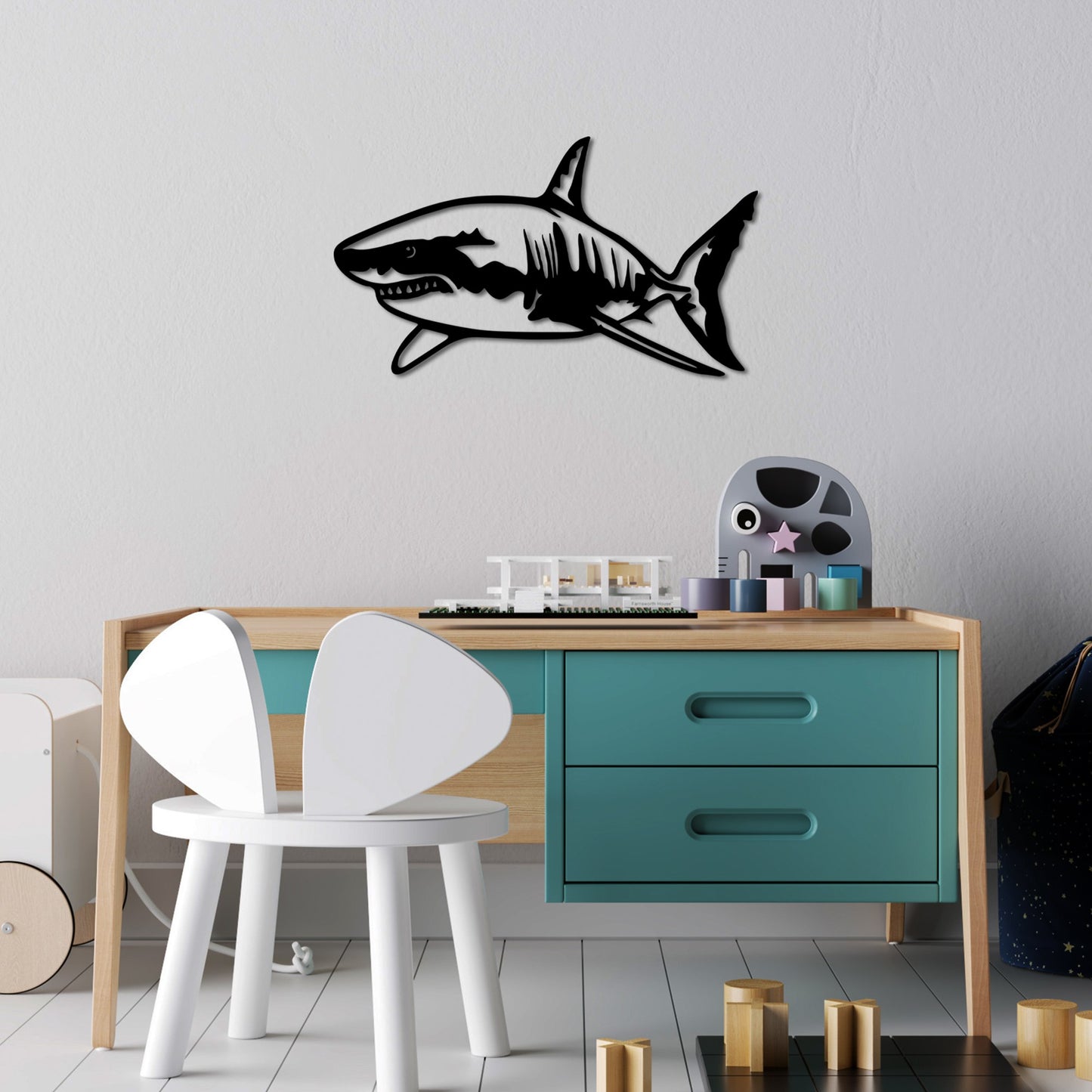 Metalna zidna dekoracija, Shark - M