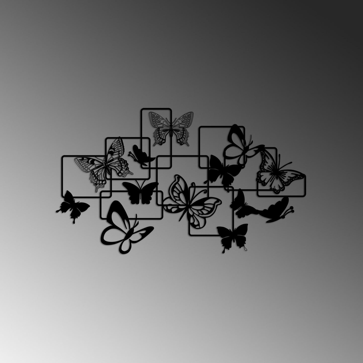 Metalna zidna dekoracija, Butterflies - M