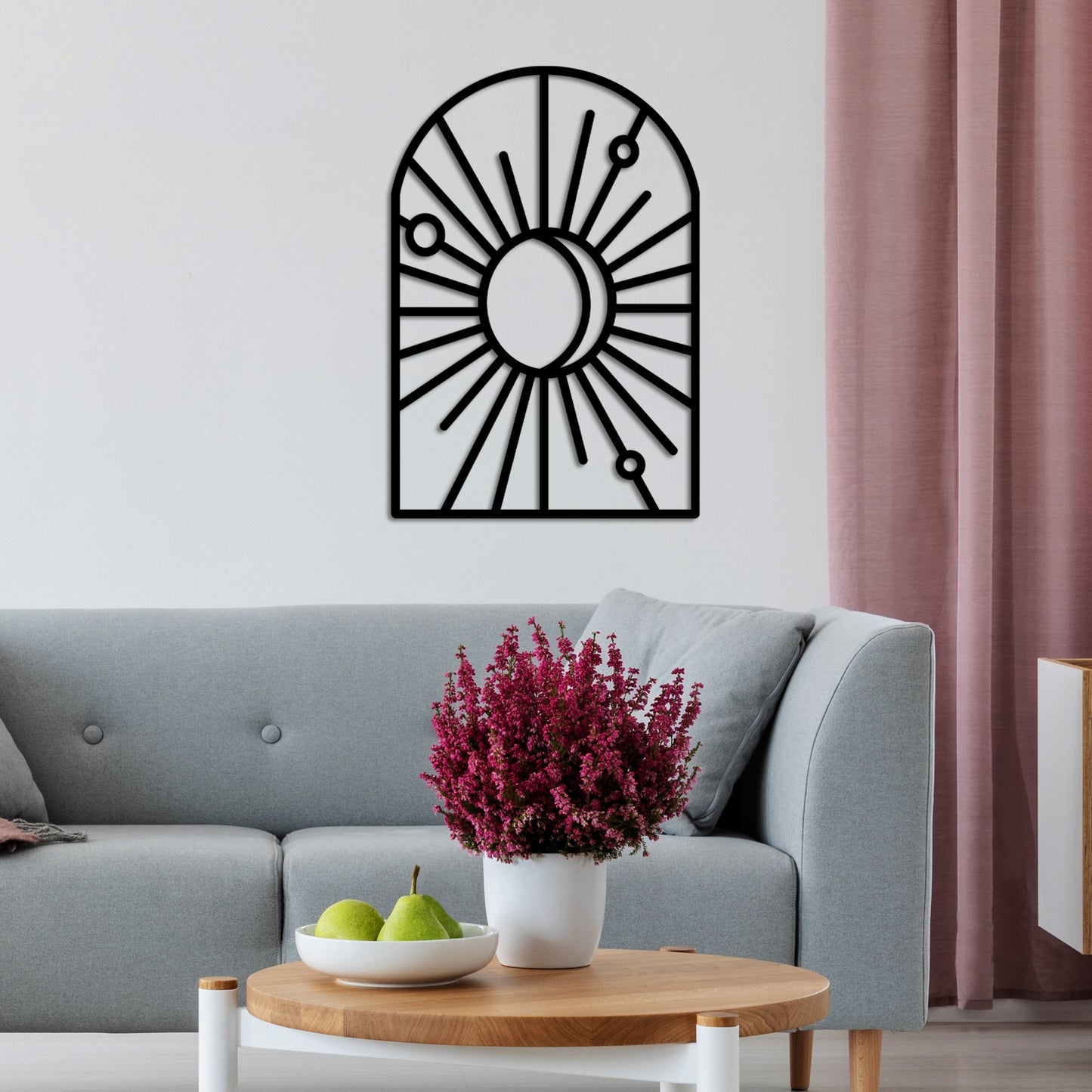 Metalna zidna dekoracija, Window And Crescent - L