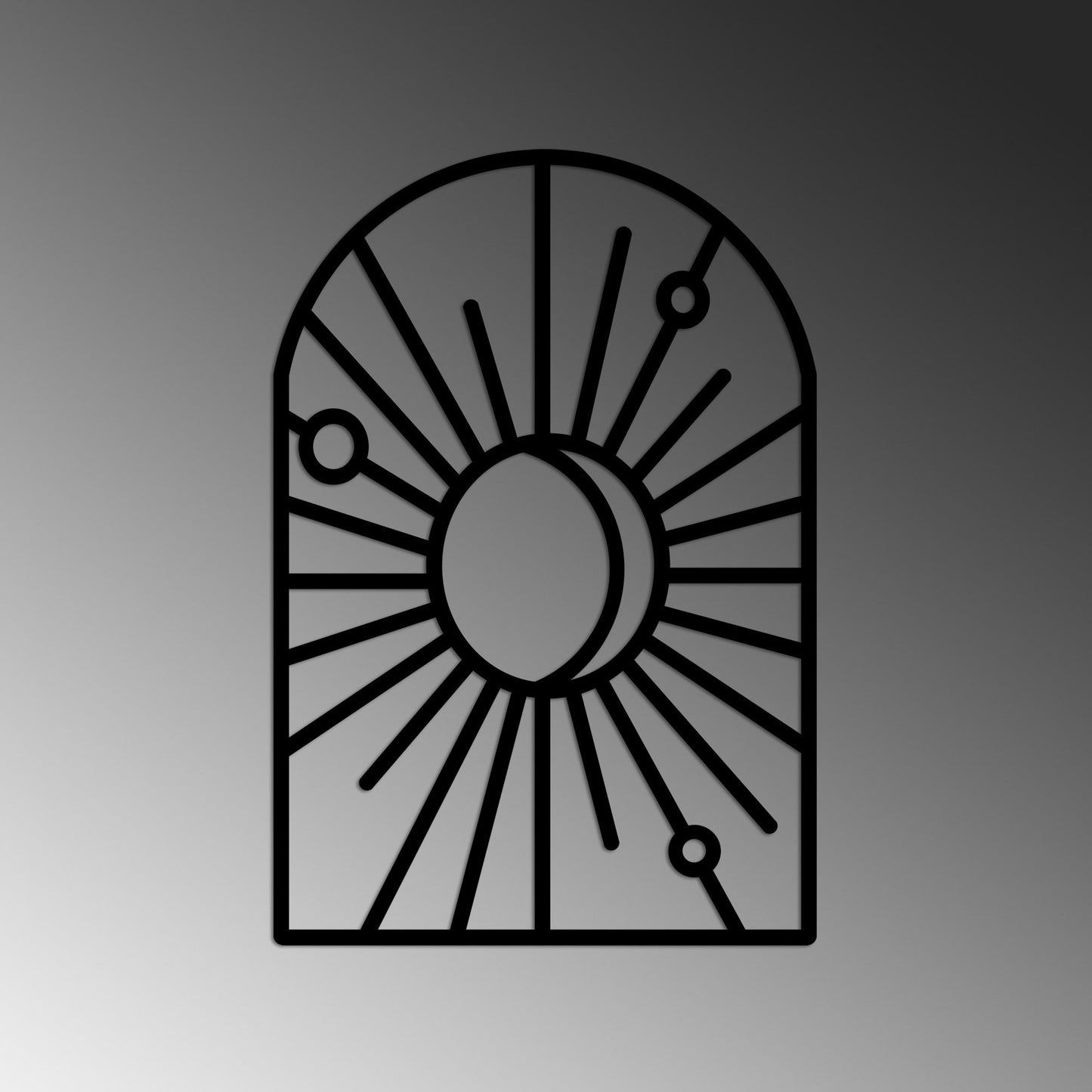 Metalna zidna dekoracija, Window And Crescent - L
