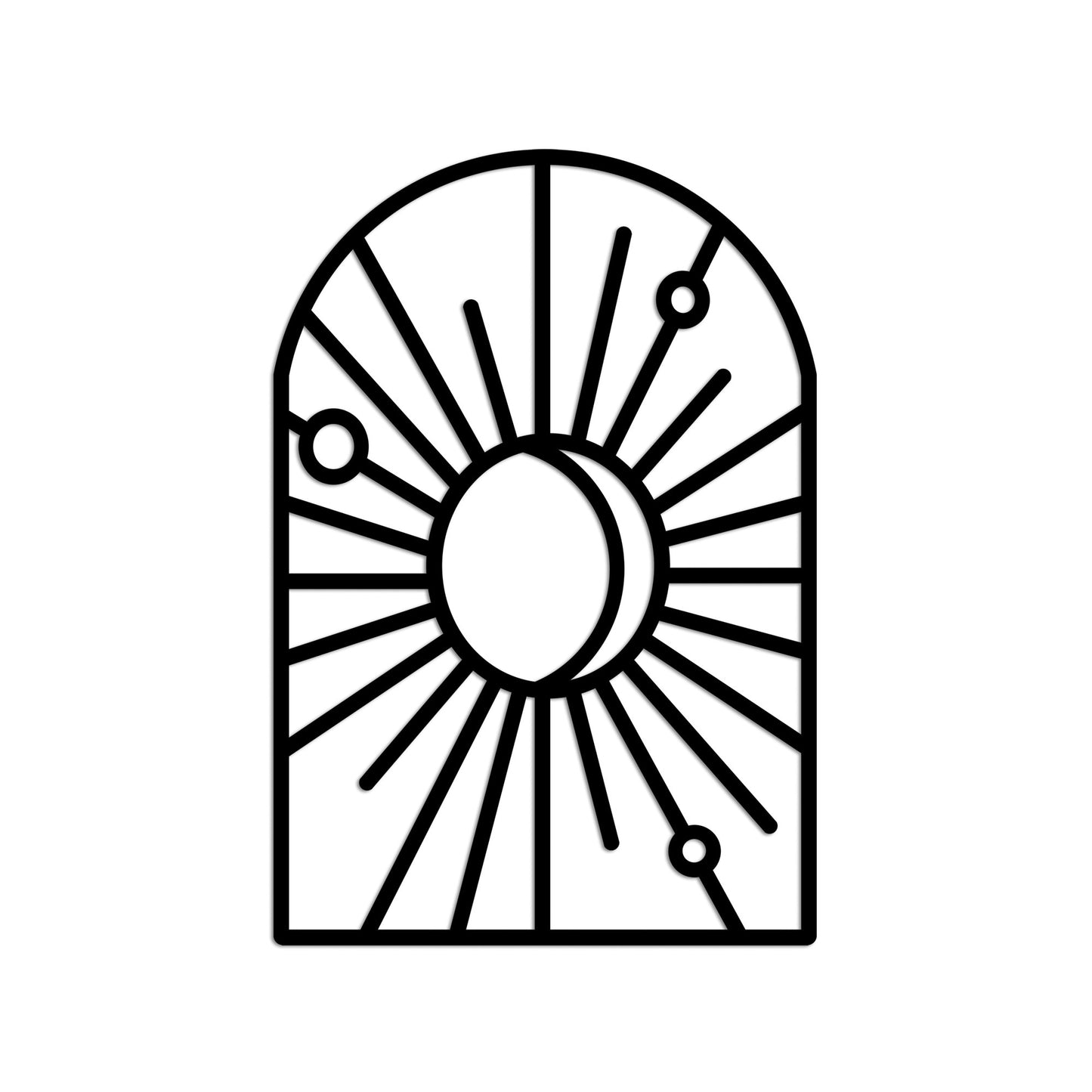 Metalna zidna dekoracija, Window And Crescent - L