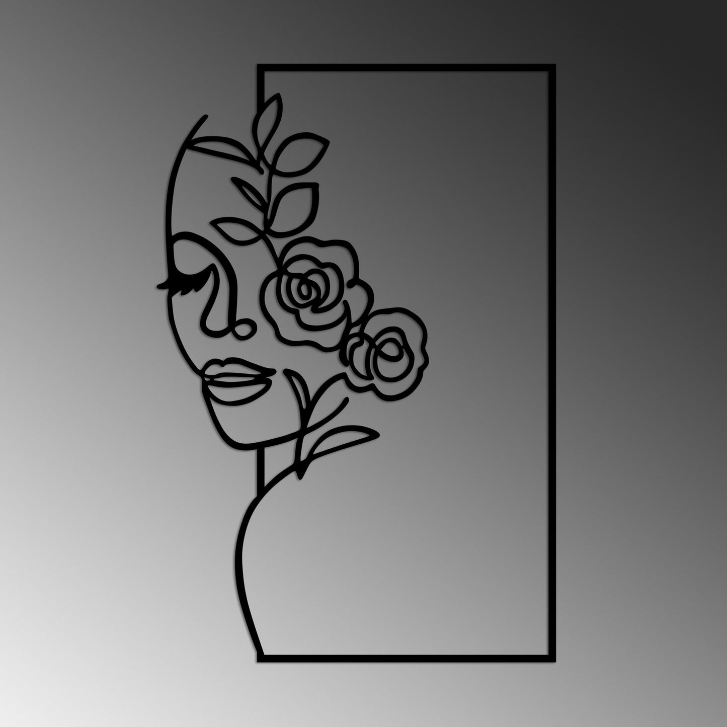 Metalna zidna dekoracija, Flower Woman - L