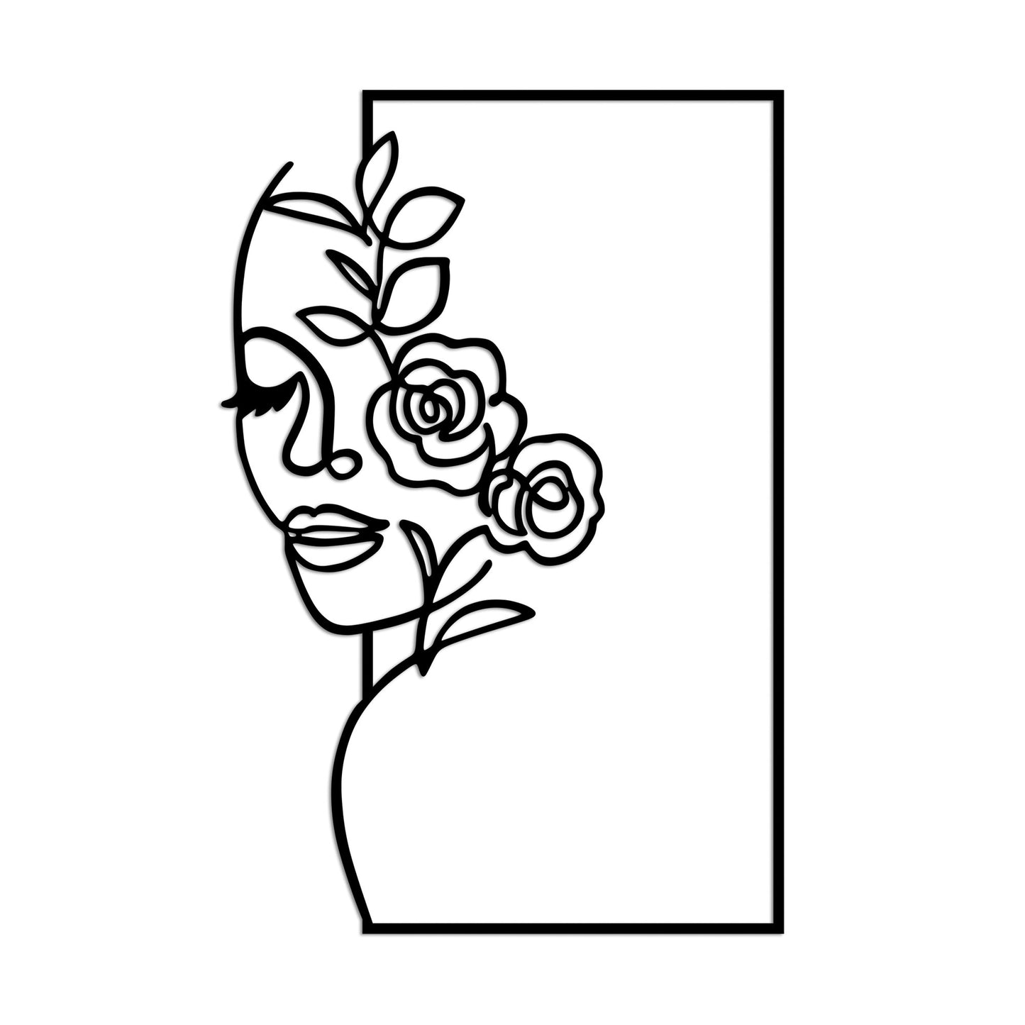 Metalna zidna dekoracija, Flower Woman - L