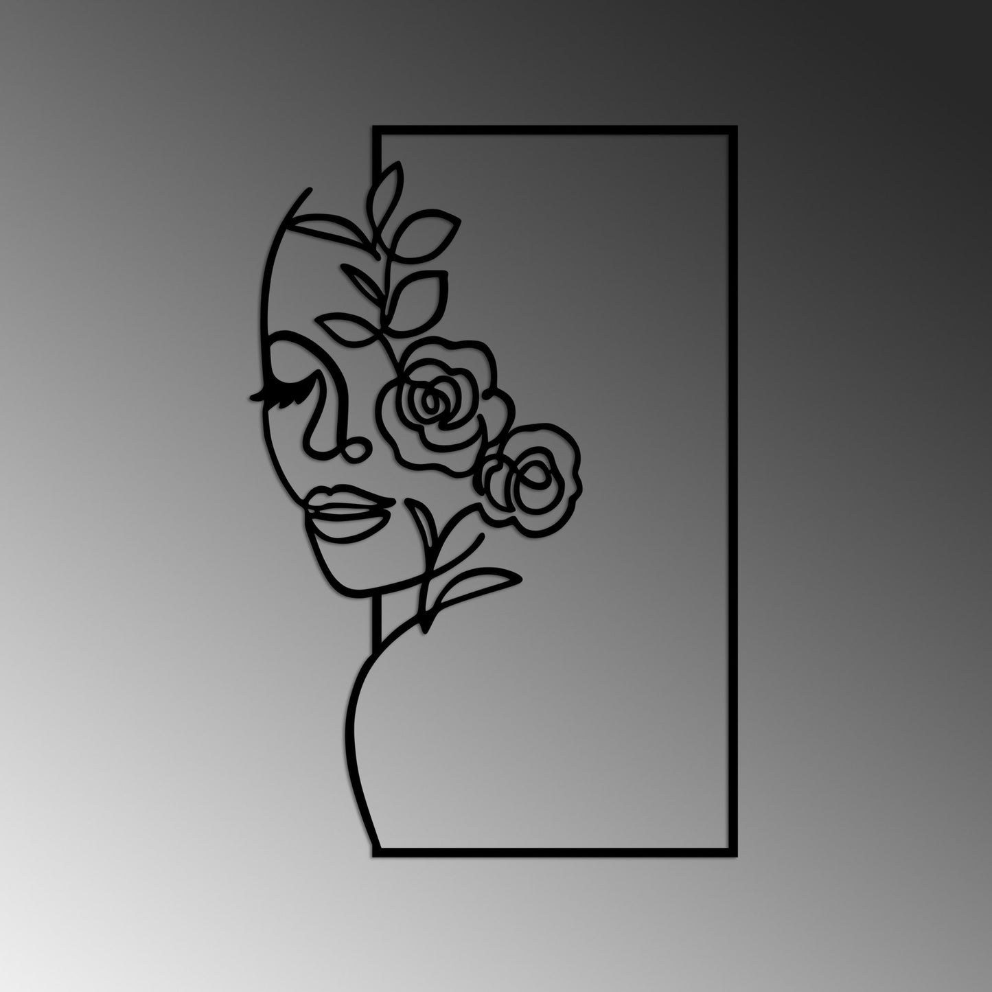 Metalna zidna dekoracija, Flower Woman - M