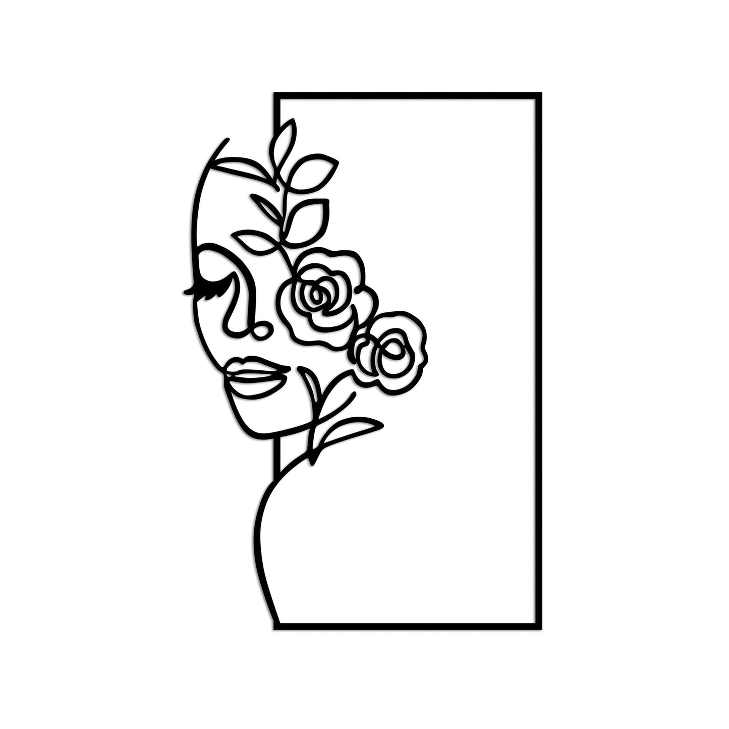 Metalna zidna dekoracija, Flower Woman - M