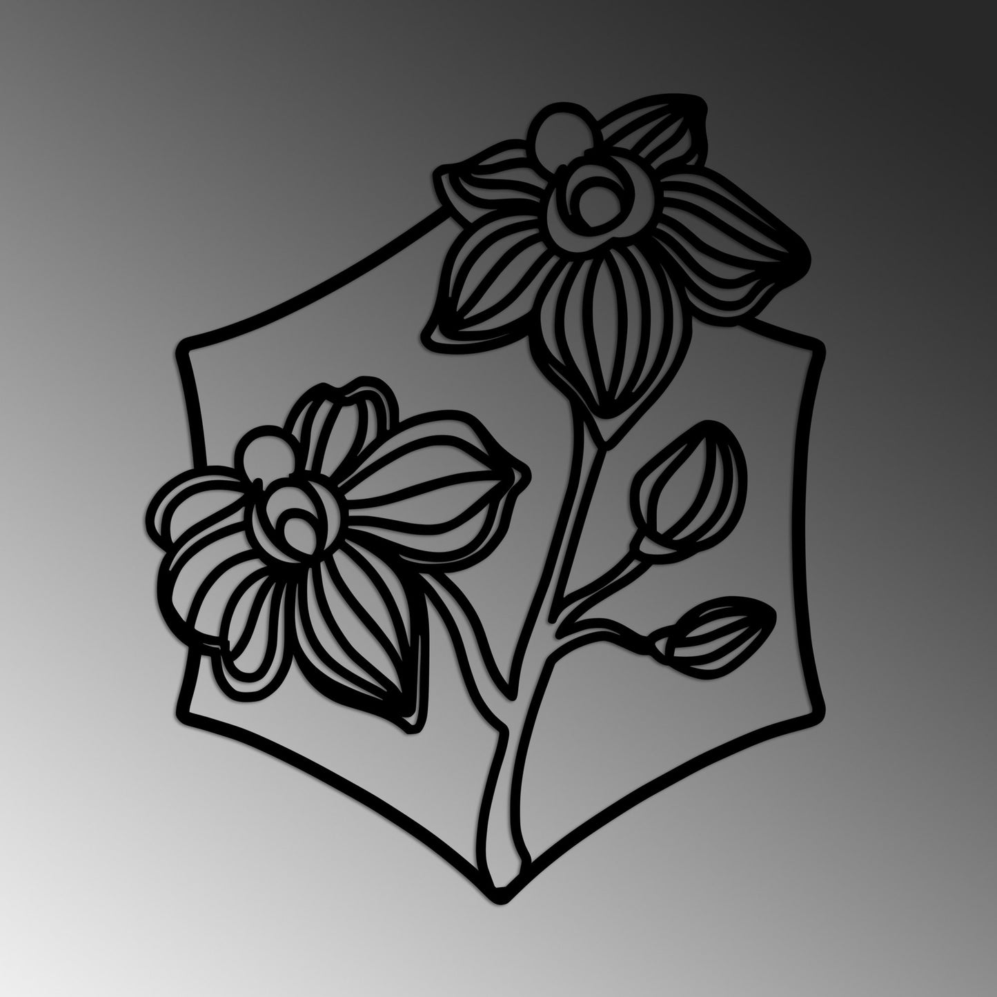 Metalna zidna dekoracija, Orchid - L