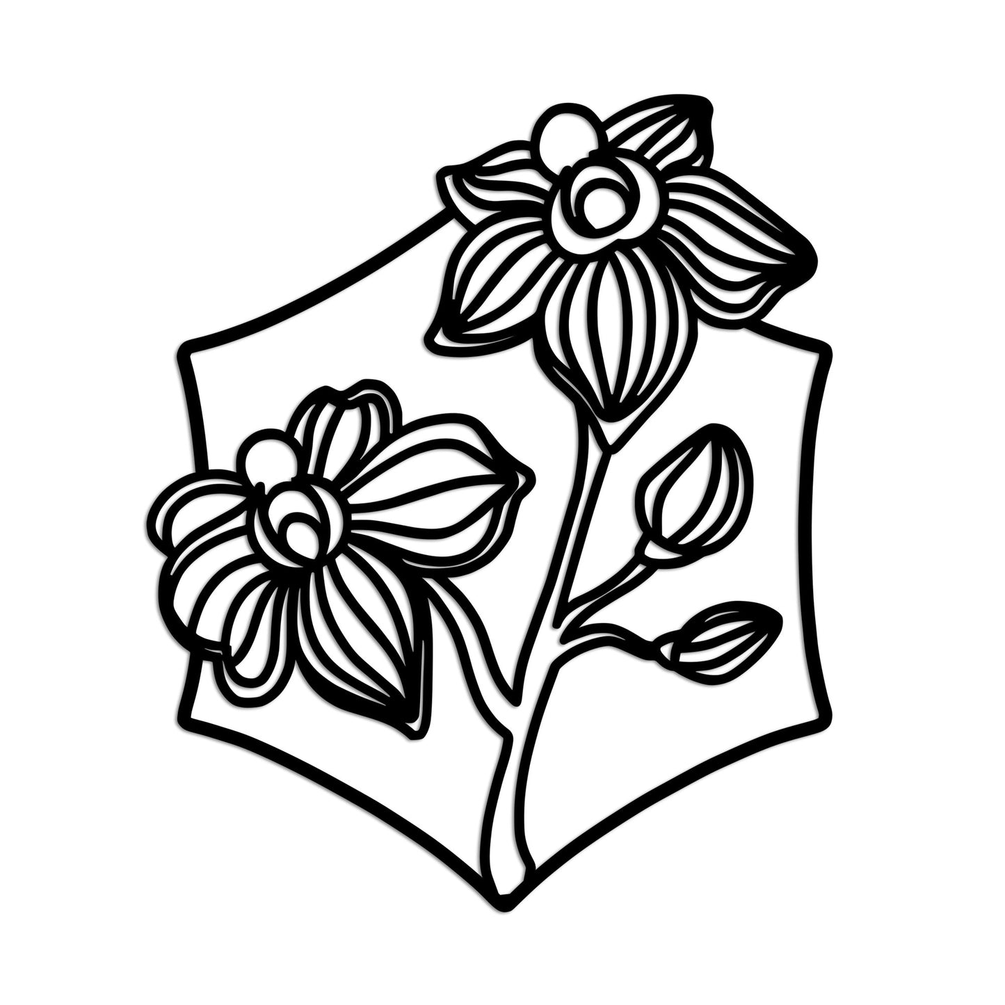 Metalna zidna dekoracija, Orchid - L