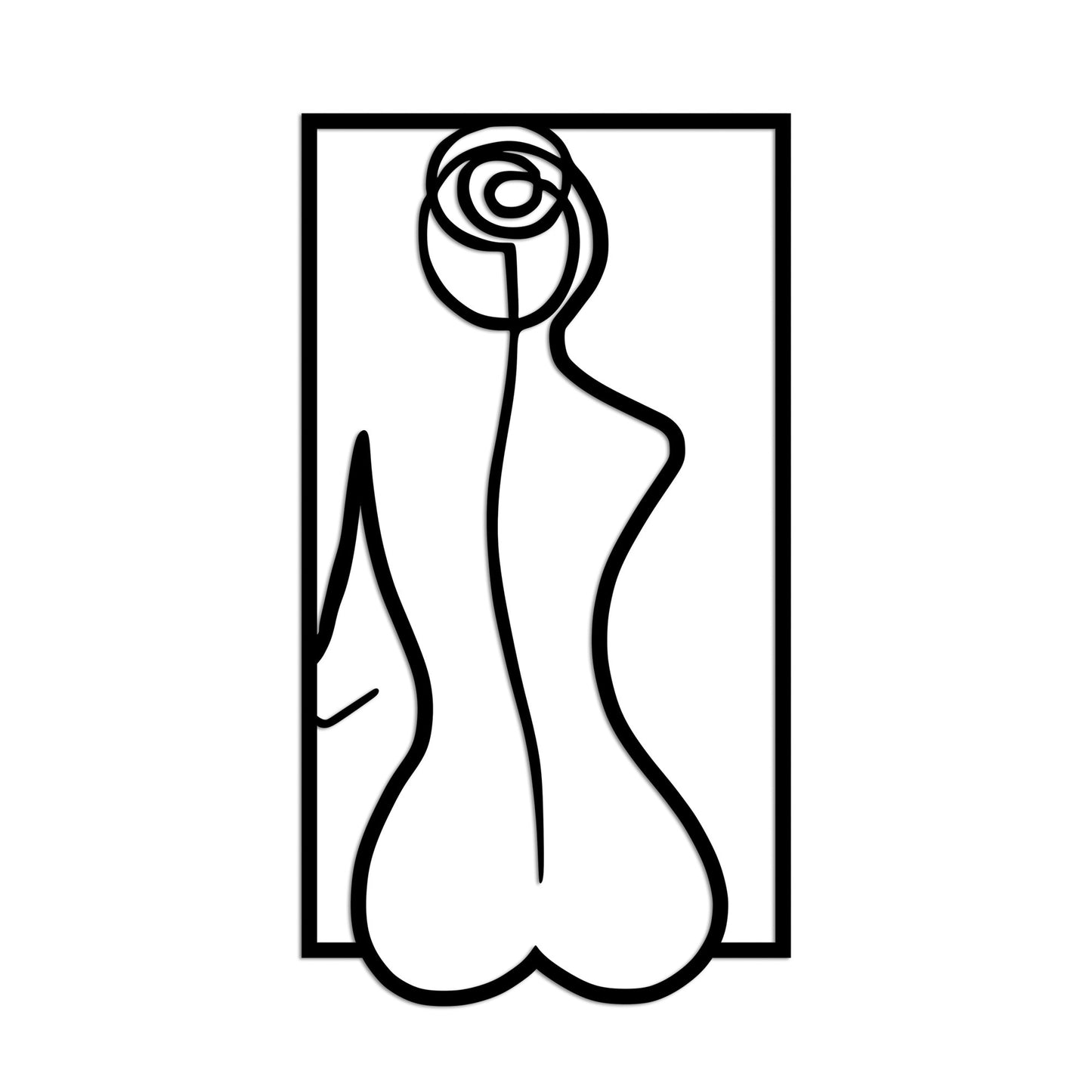 Metalna zidna dekoracija, Rose Silhouette - L
