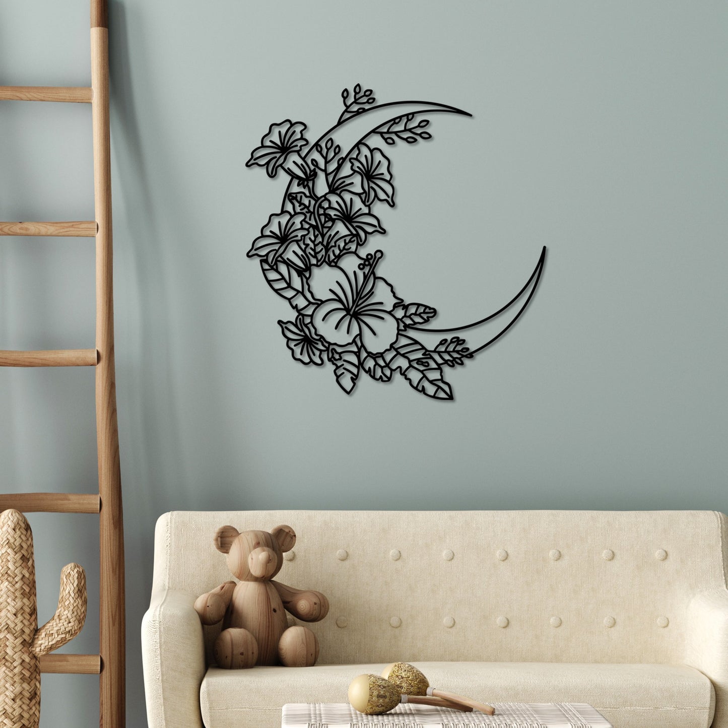 Metalna zidna dekoracija, Flower Moon 1 - L