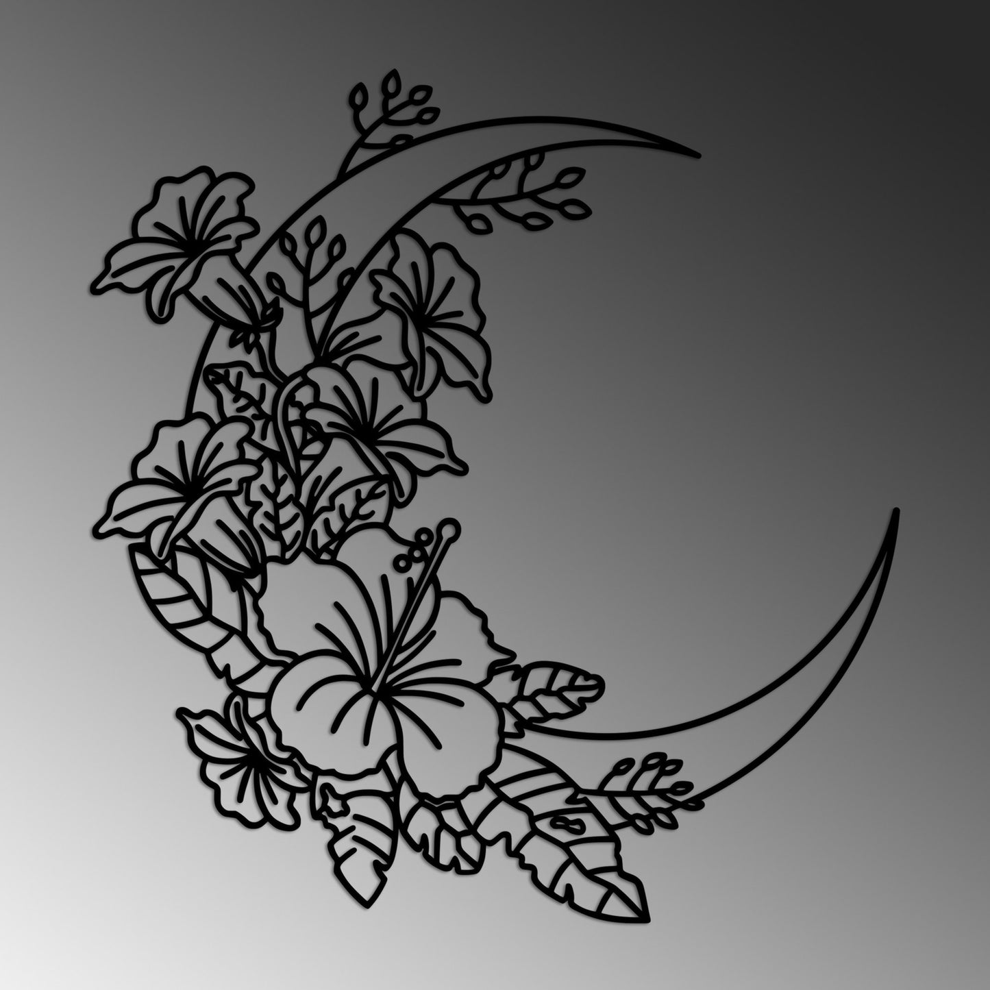 Metalna zidna dekoracija, Flower Moon 1 - L