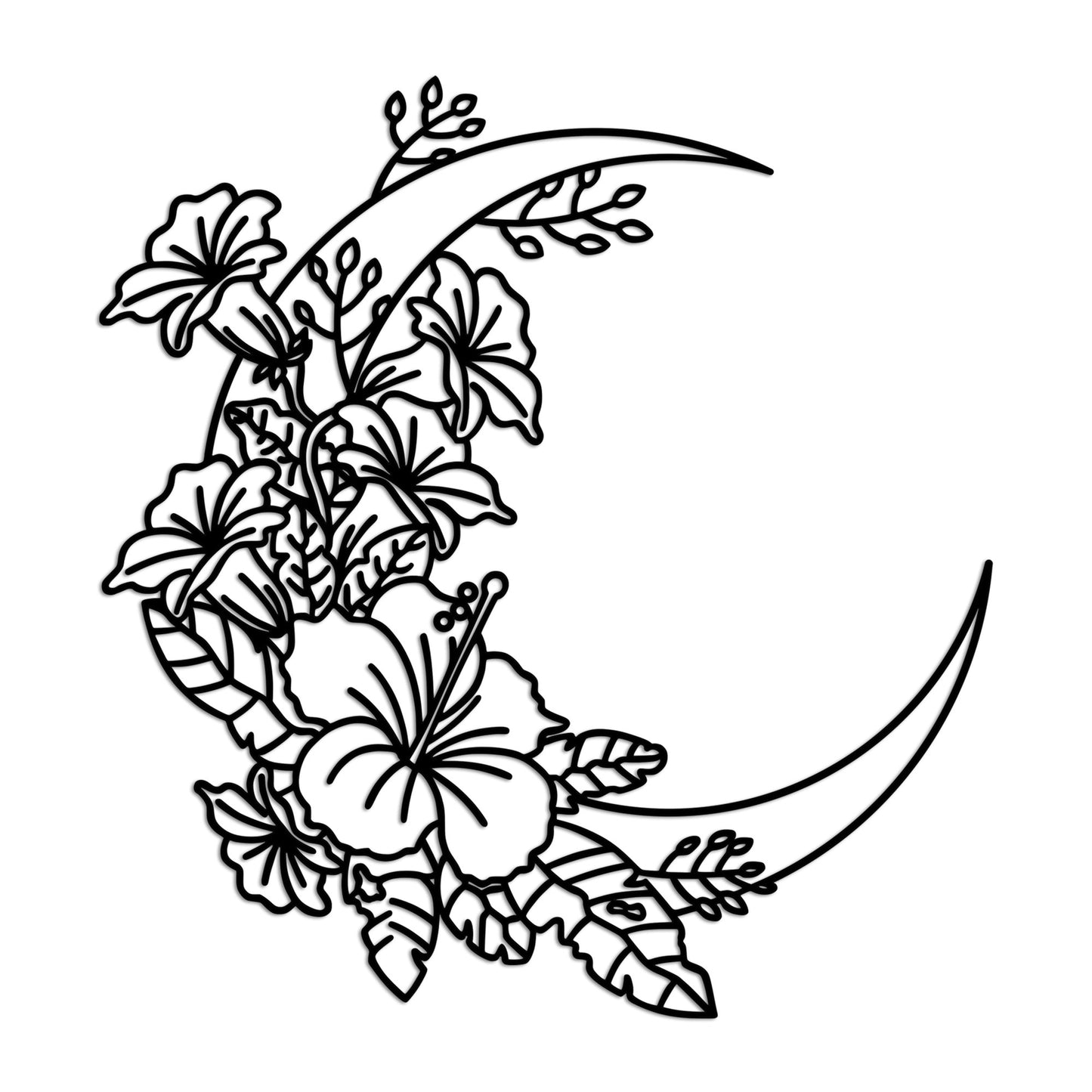 Metalna zidna dekoracija, Flower Moon 1 - L
