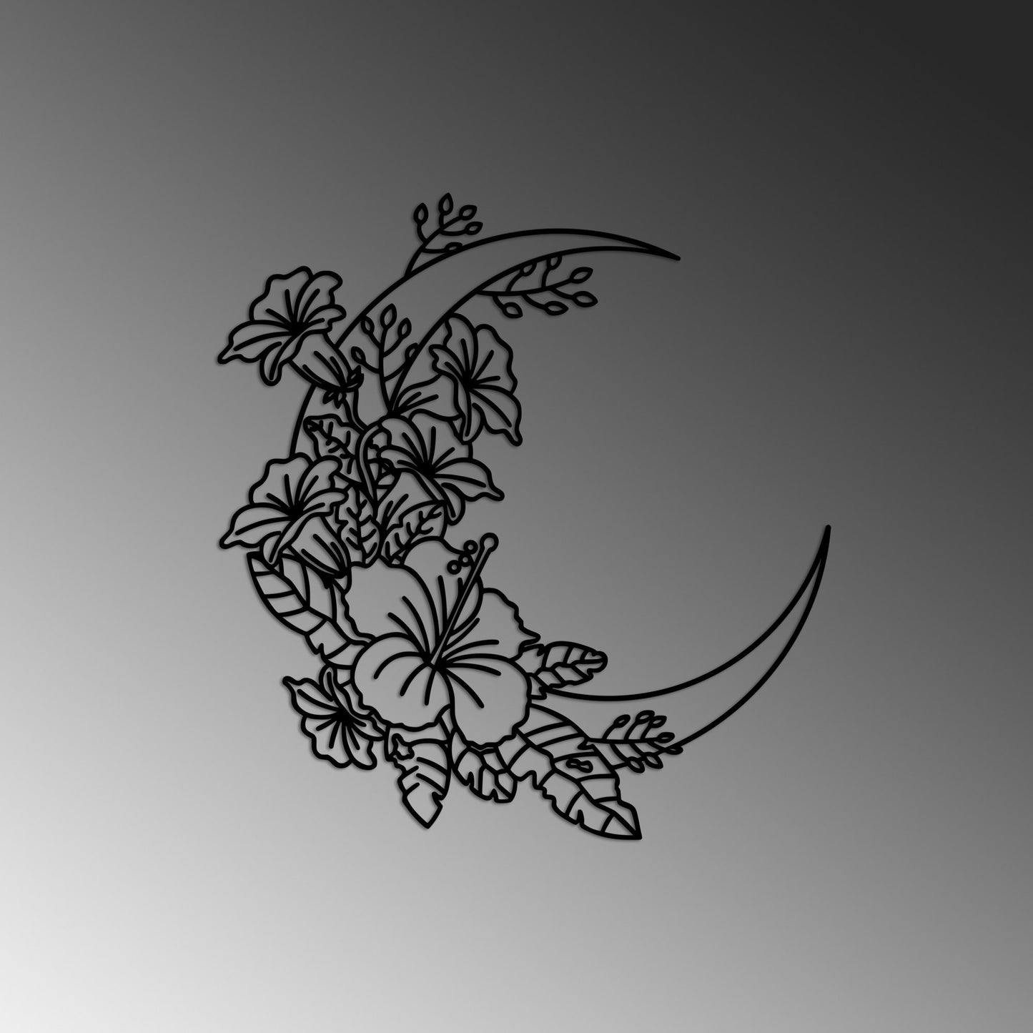 Metalna zidna dekoracija, Flower Moon 1 - M