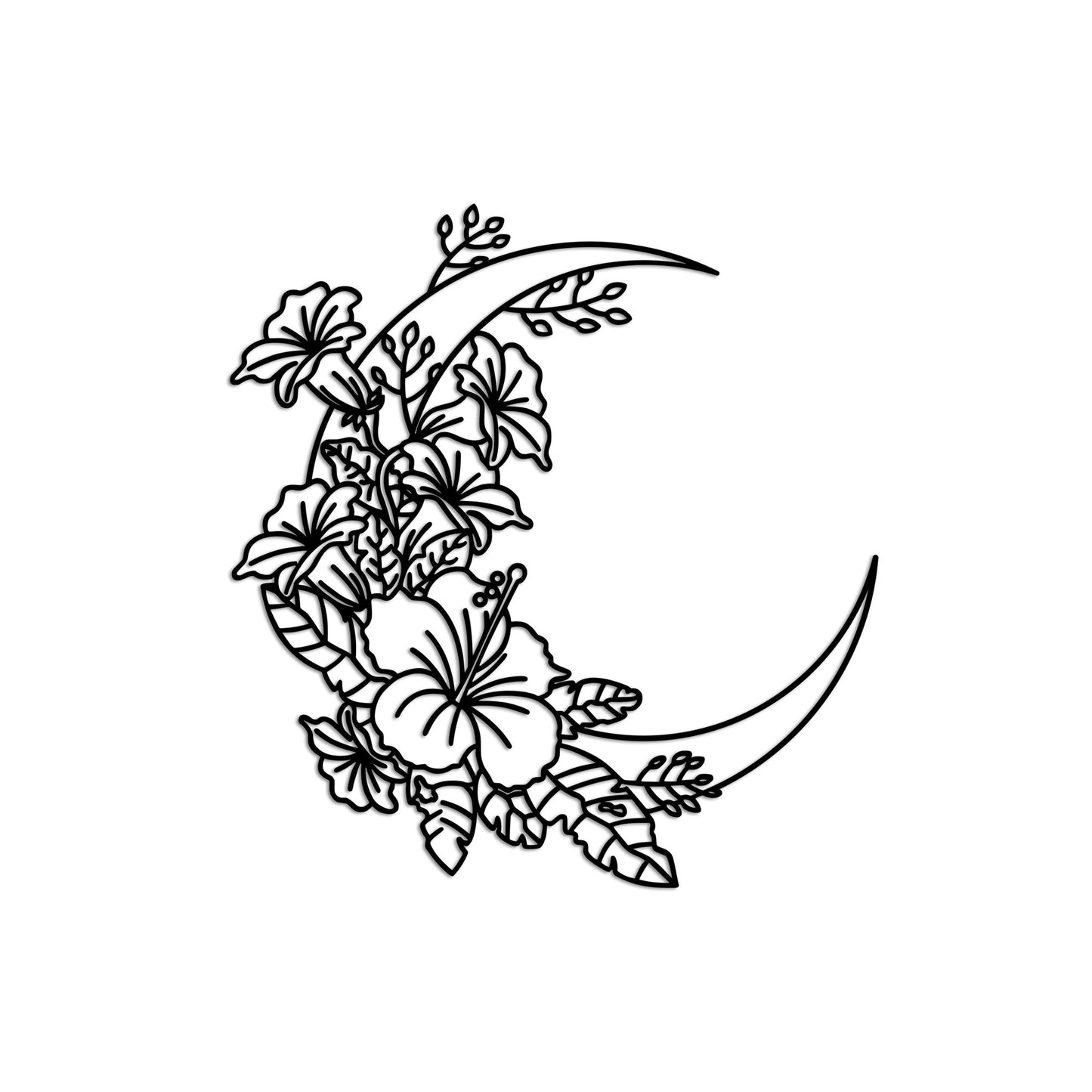 Metalna zidna dekoracija, Flower Moon 1 - M