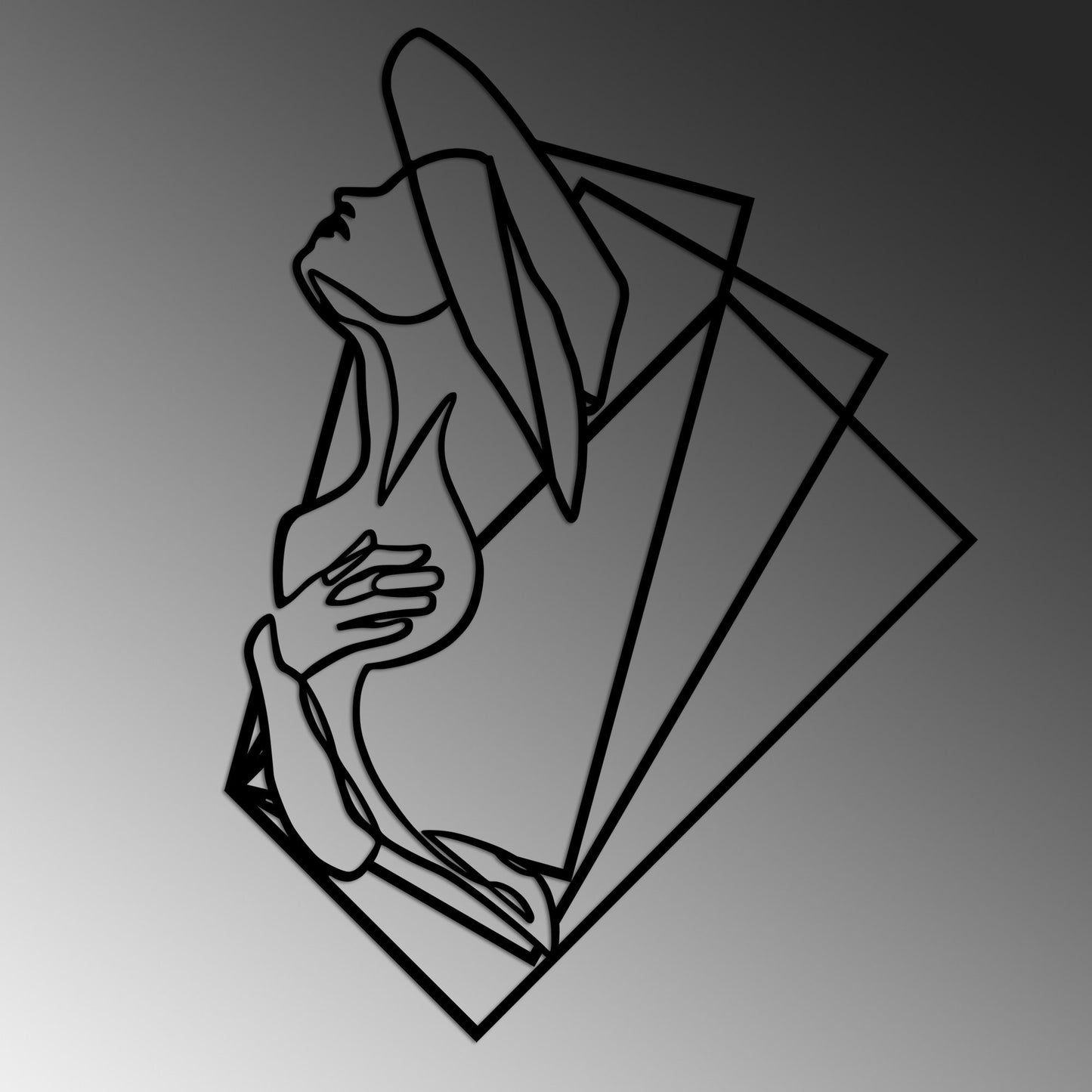Metalna zidna dekoracija, Woman 1 - L