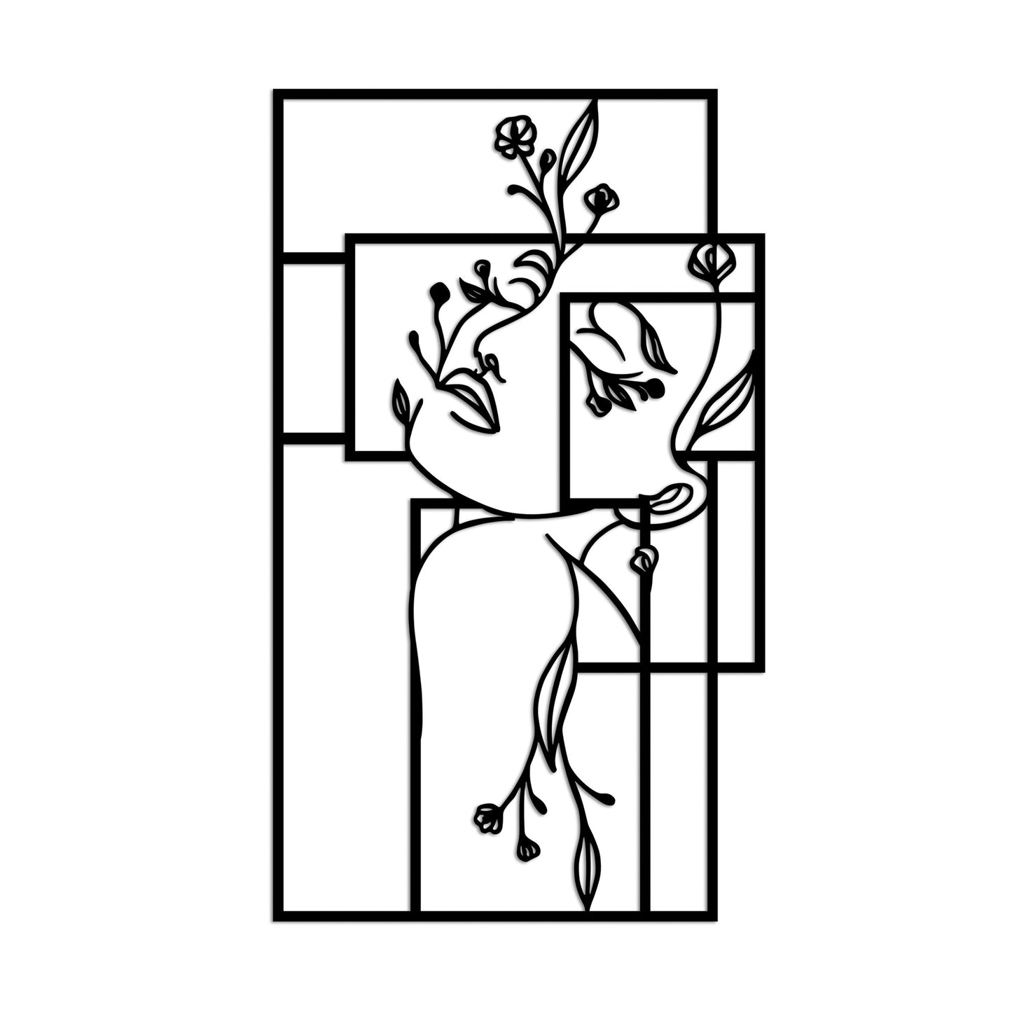 Metalna zidna dekoracija, Flower Woman 1 - L