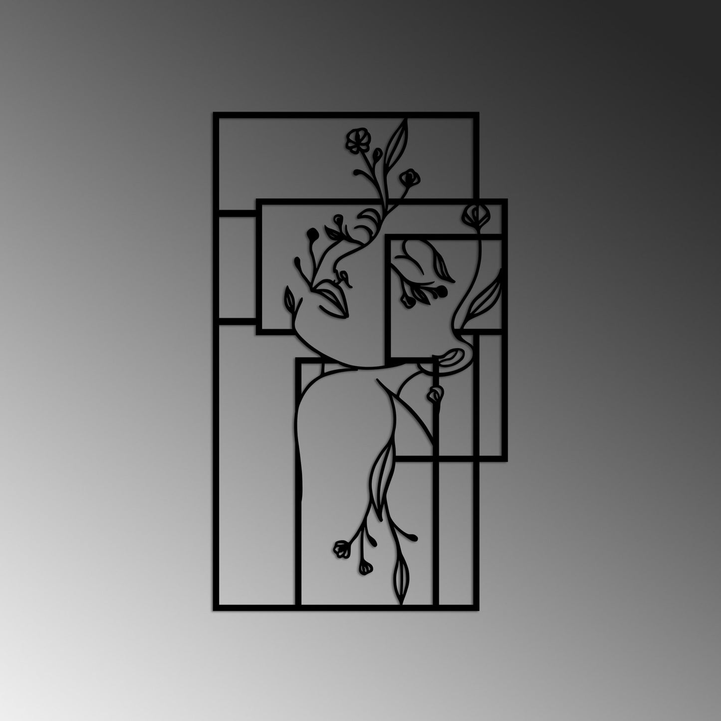 Metalna zidna dekoracija, Flower Woman 1 - M
