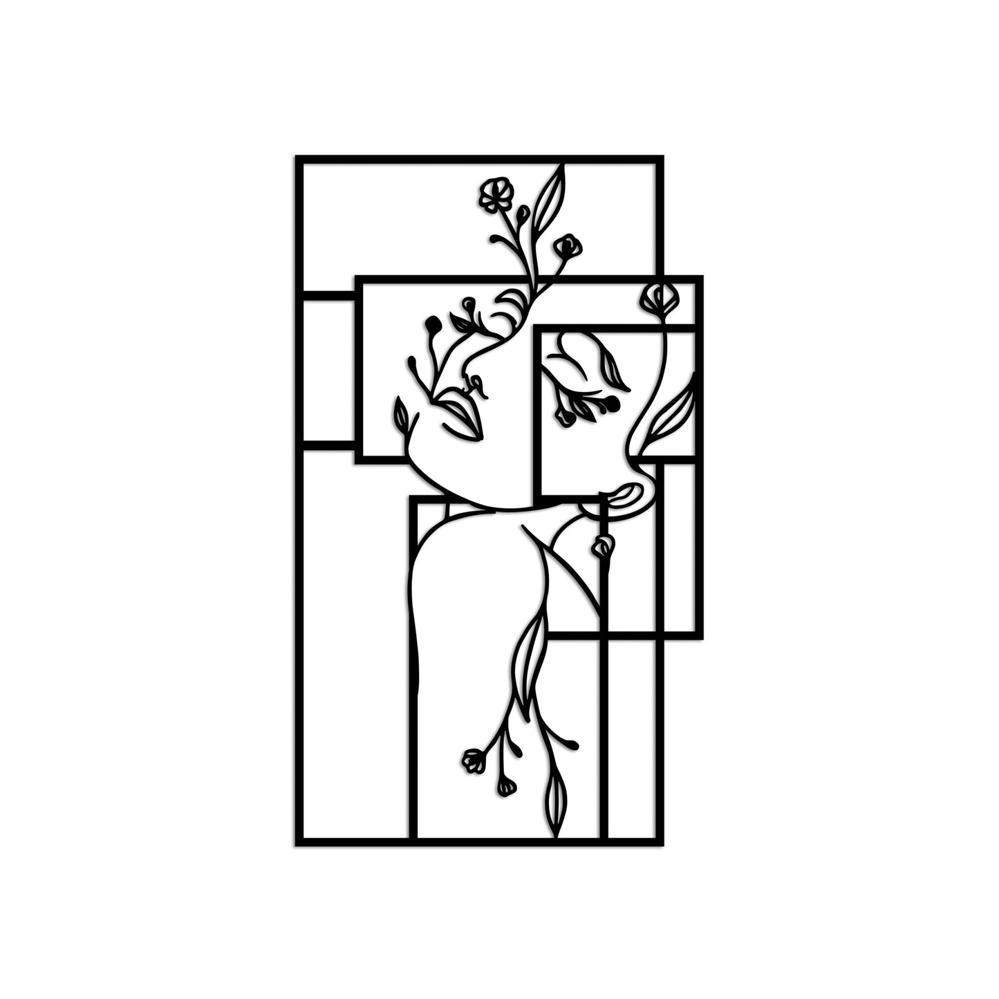 Metalna zidna dekoracija, Flower Woman 1 - M