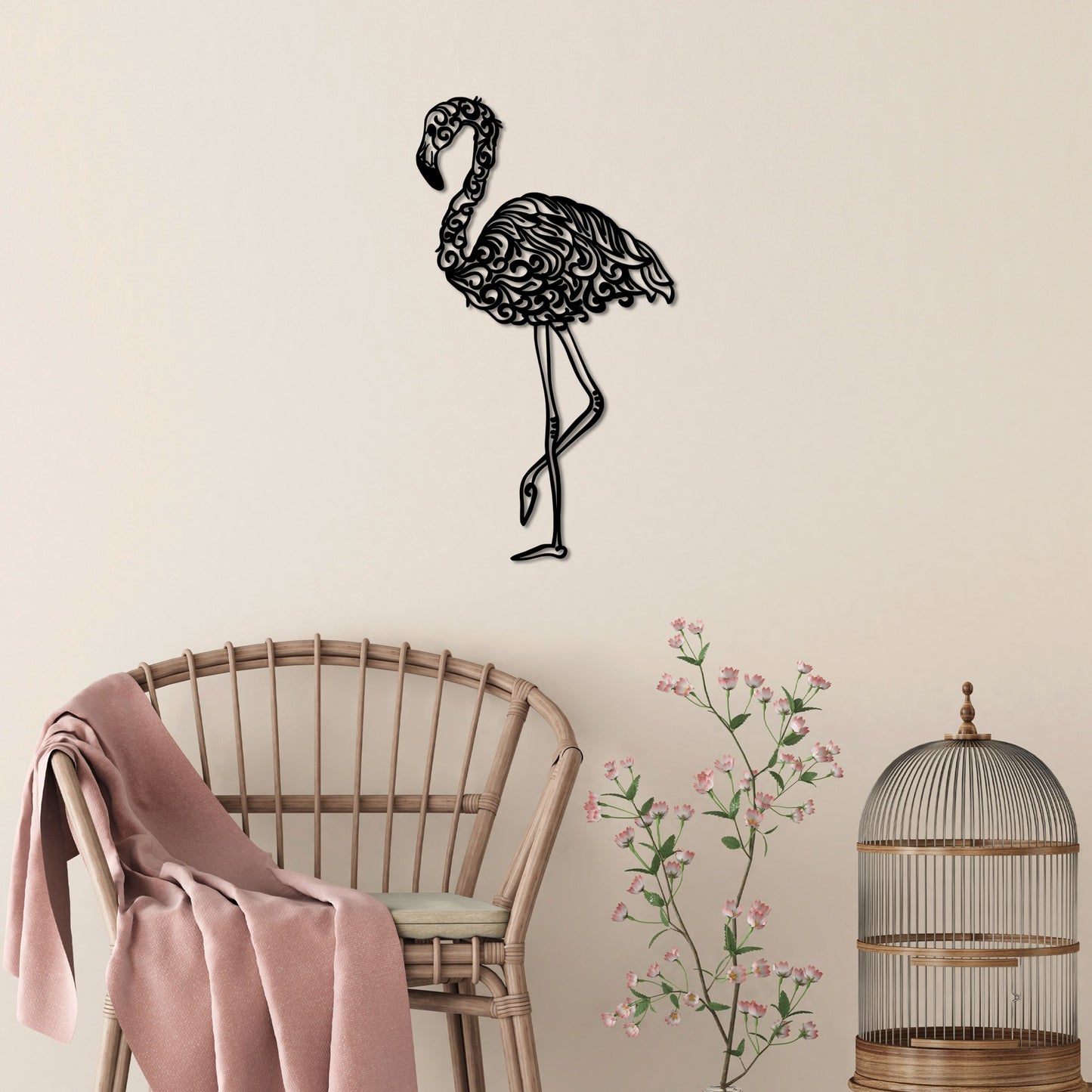 Metalna zidna dekoracija, Flamingo 18