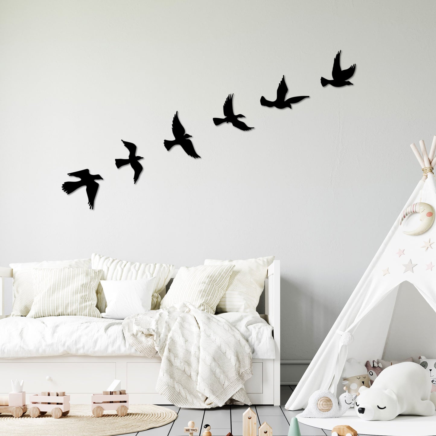 Metalna zidna dekoracija, Flying Birds