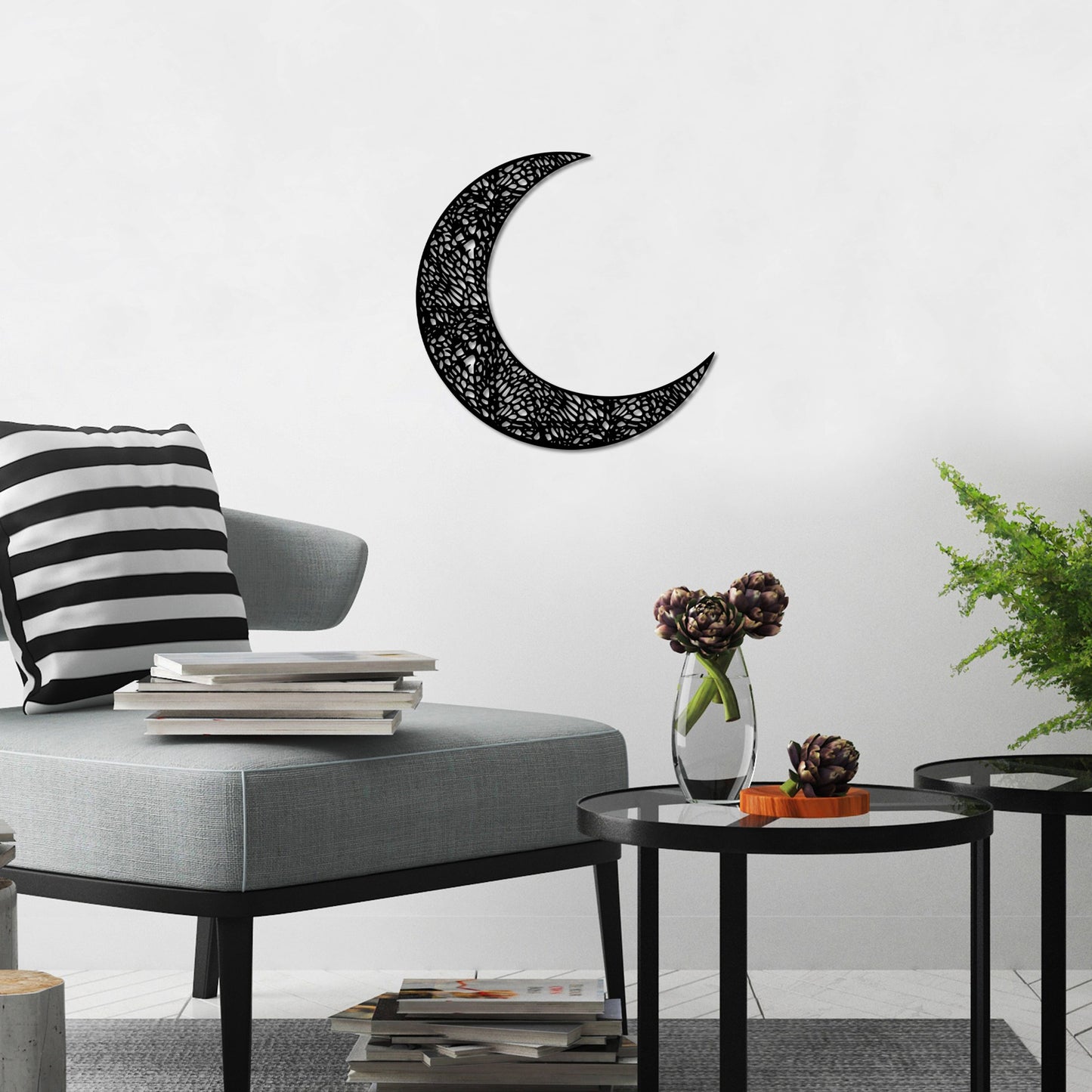 Metalna zidna dekoracija, Crescent 3