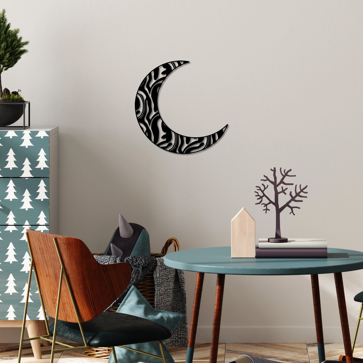 Metalna zidna dekoracija, Crescent 4