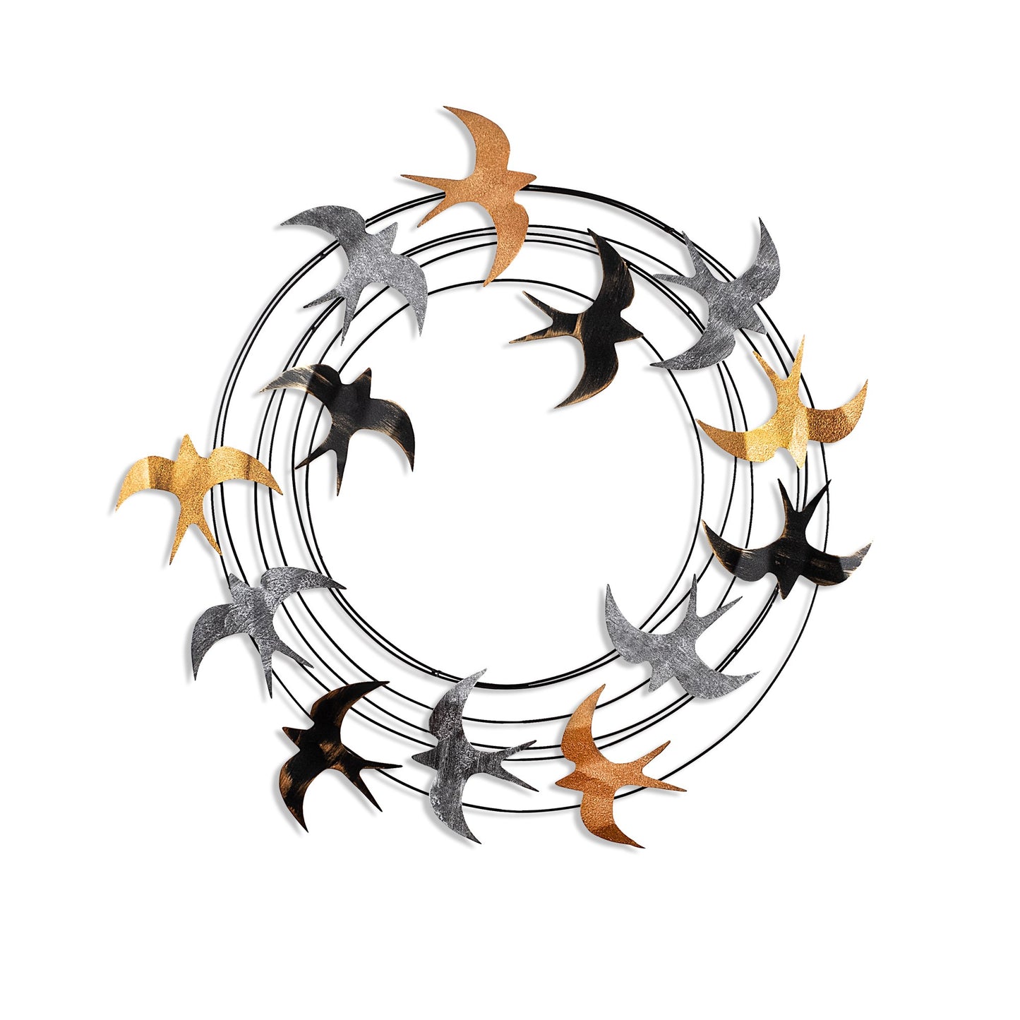 Metalna zidna dekoracija, Spiral Flock 6